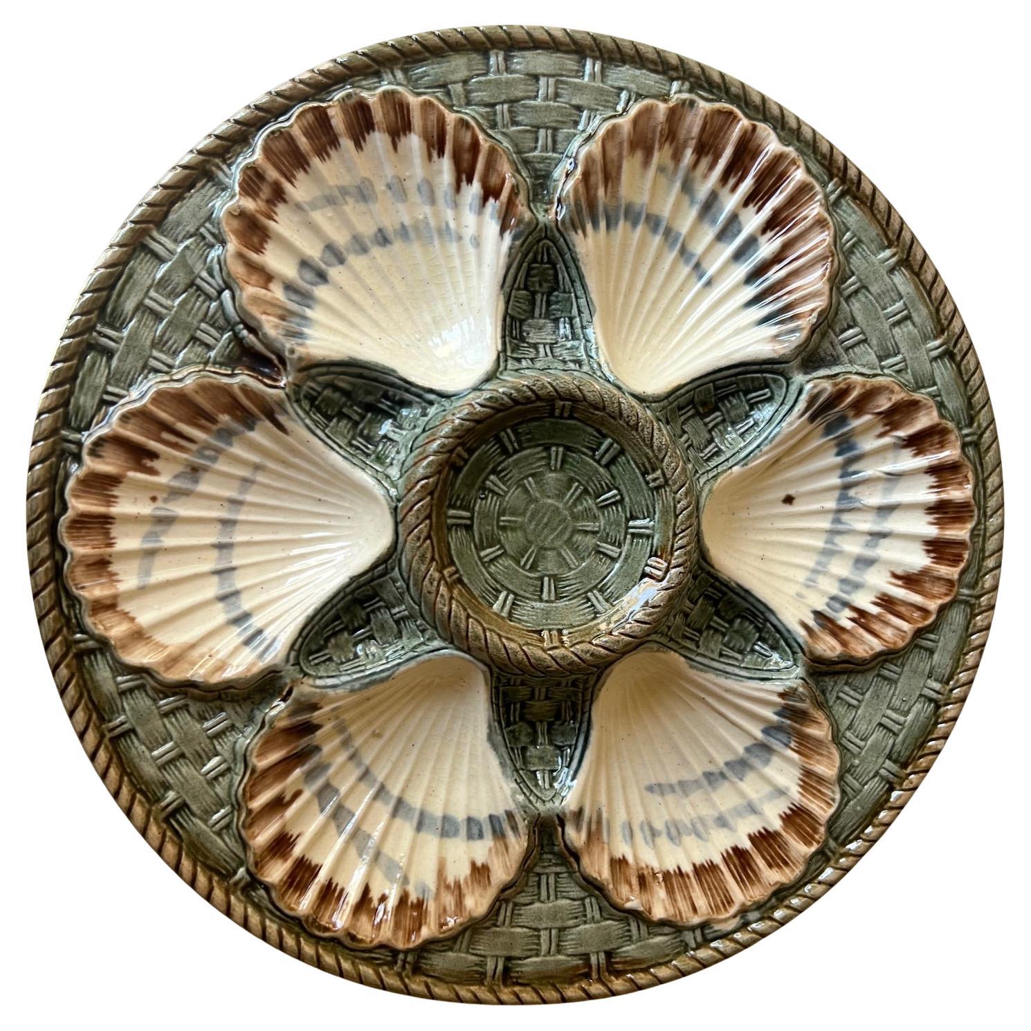 French Oyster Plate by Longchamp Terre De Fer, C. 1900