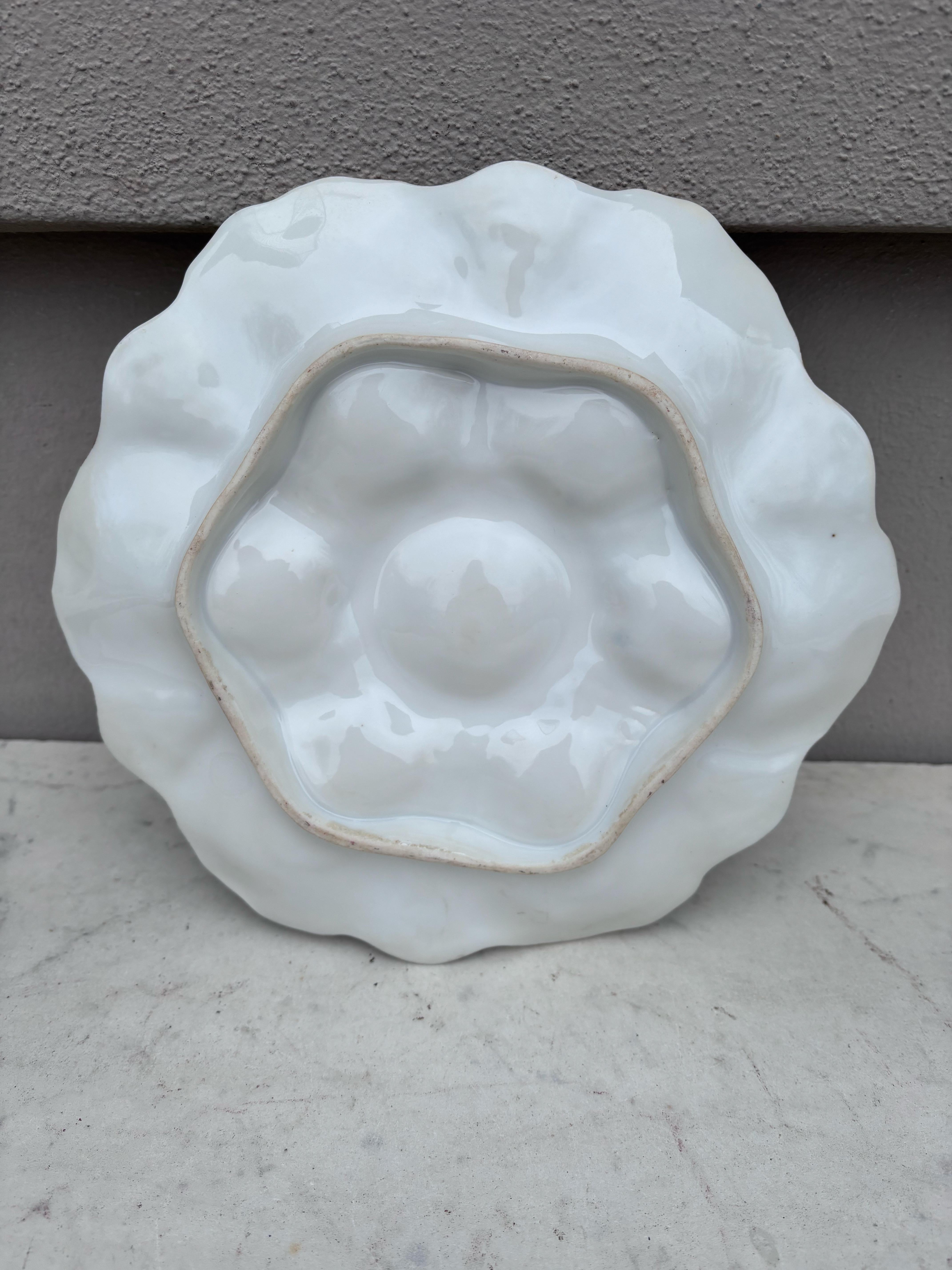 Inizio XX secolo Piatto ostrica francese in porcellana Fiori di Limoges in vendita