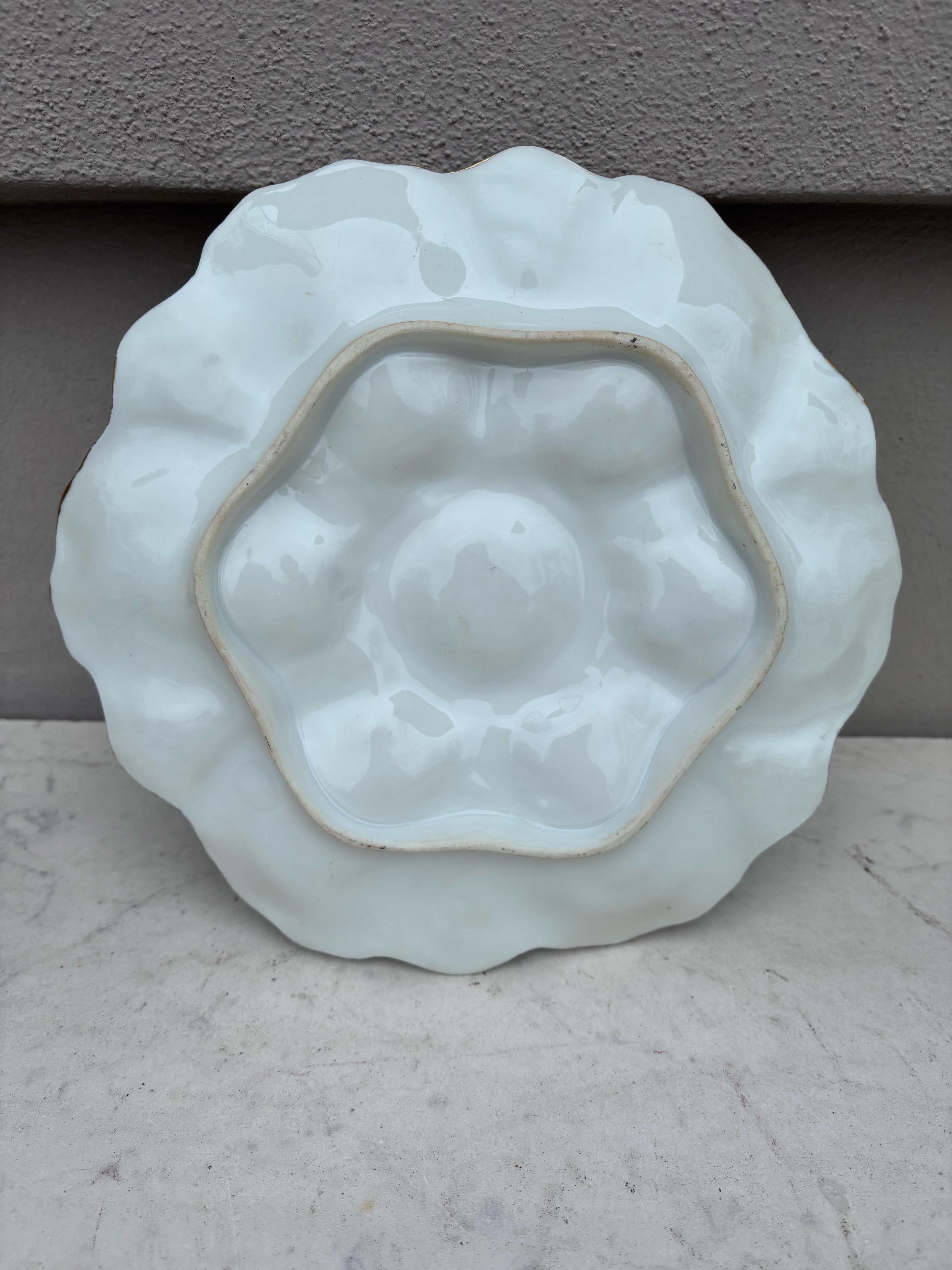 Piatto ostrica francese in porcellana Fiori di Limoges in vendita 1