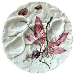 Assiette à huîtres française Porcelaine Sealife Haviland Limoges