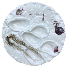 French Oyster Plate Porcelain Sealife Haviland Limoges