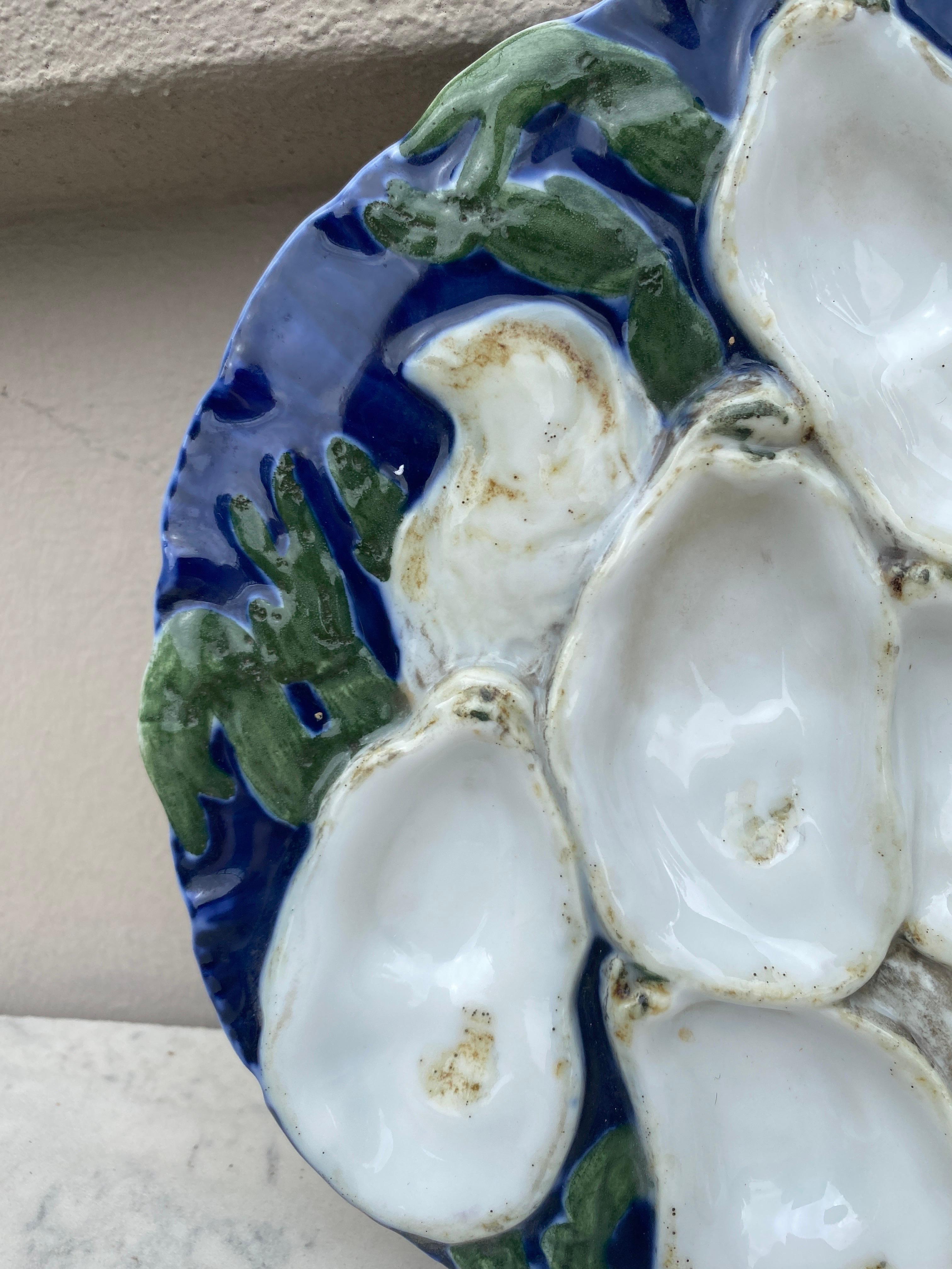 Mouvement esthétique Assiette à huîtres française en porcelaine avec motif de Turquie Haviland de Limoges en vente