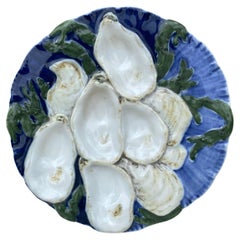 Antique French Oyster Plate Porcelain with Turkey Pattern Haviland Limoges