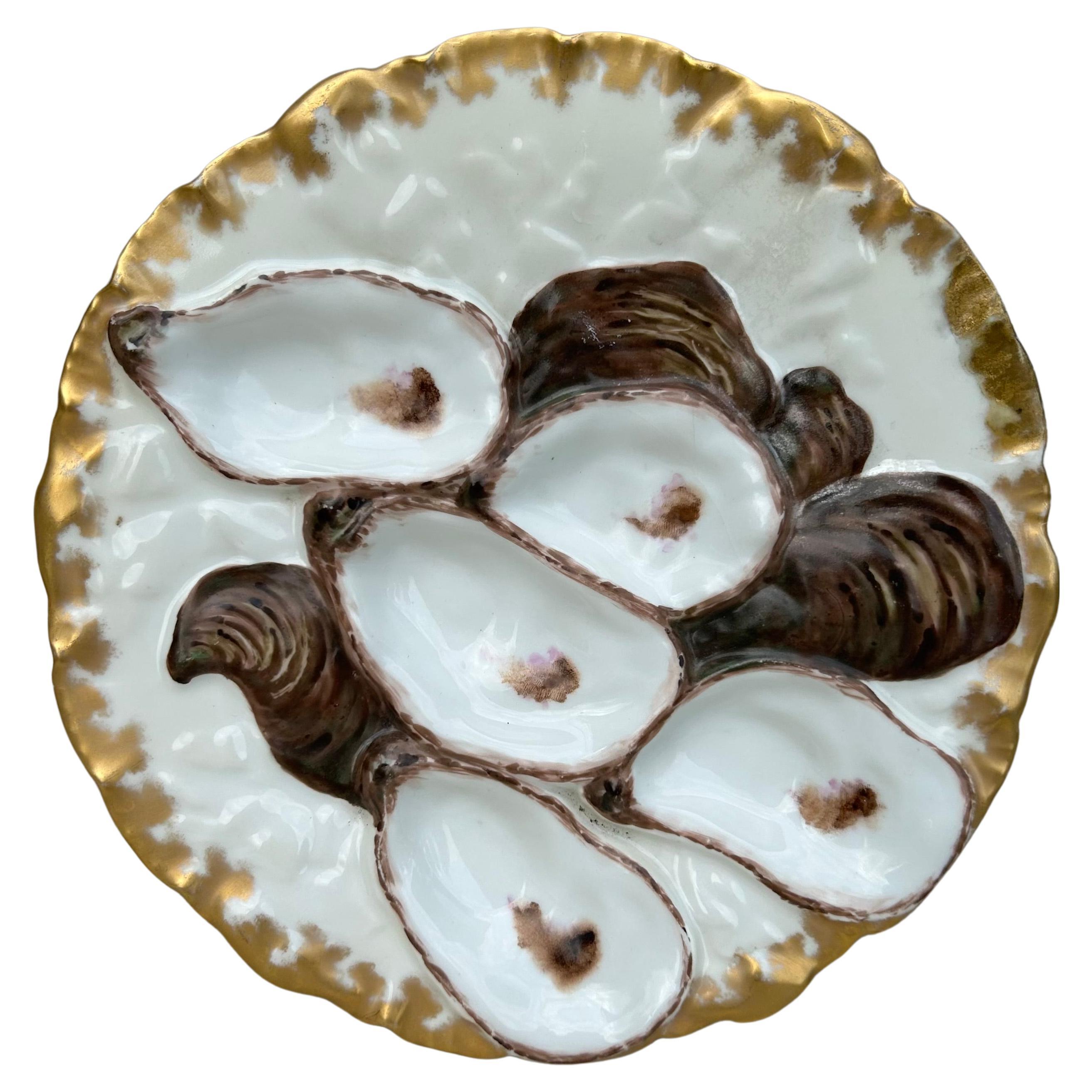 Austernteller aus Porzellan mit Türkei-Muster aus Limoges im Angebot
