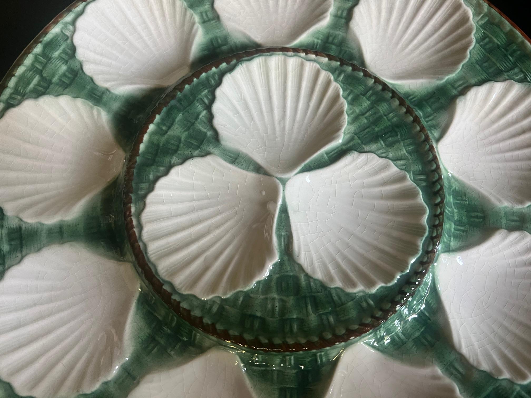 French Oyster / Seafood Platter by Longchamp, c. 1970's In Good Condition In Ross, CA