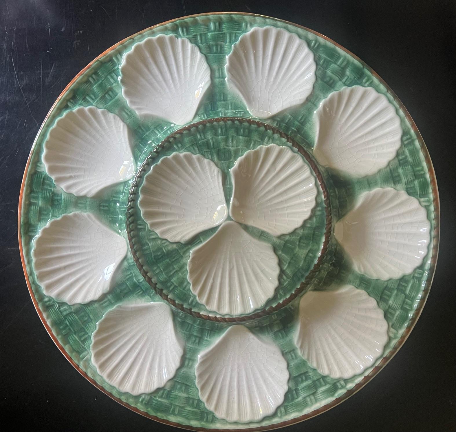 Late 20th Century French Oyster / Seafood Platter by Longchamp, c. 1970's