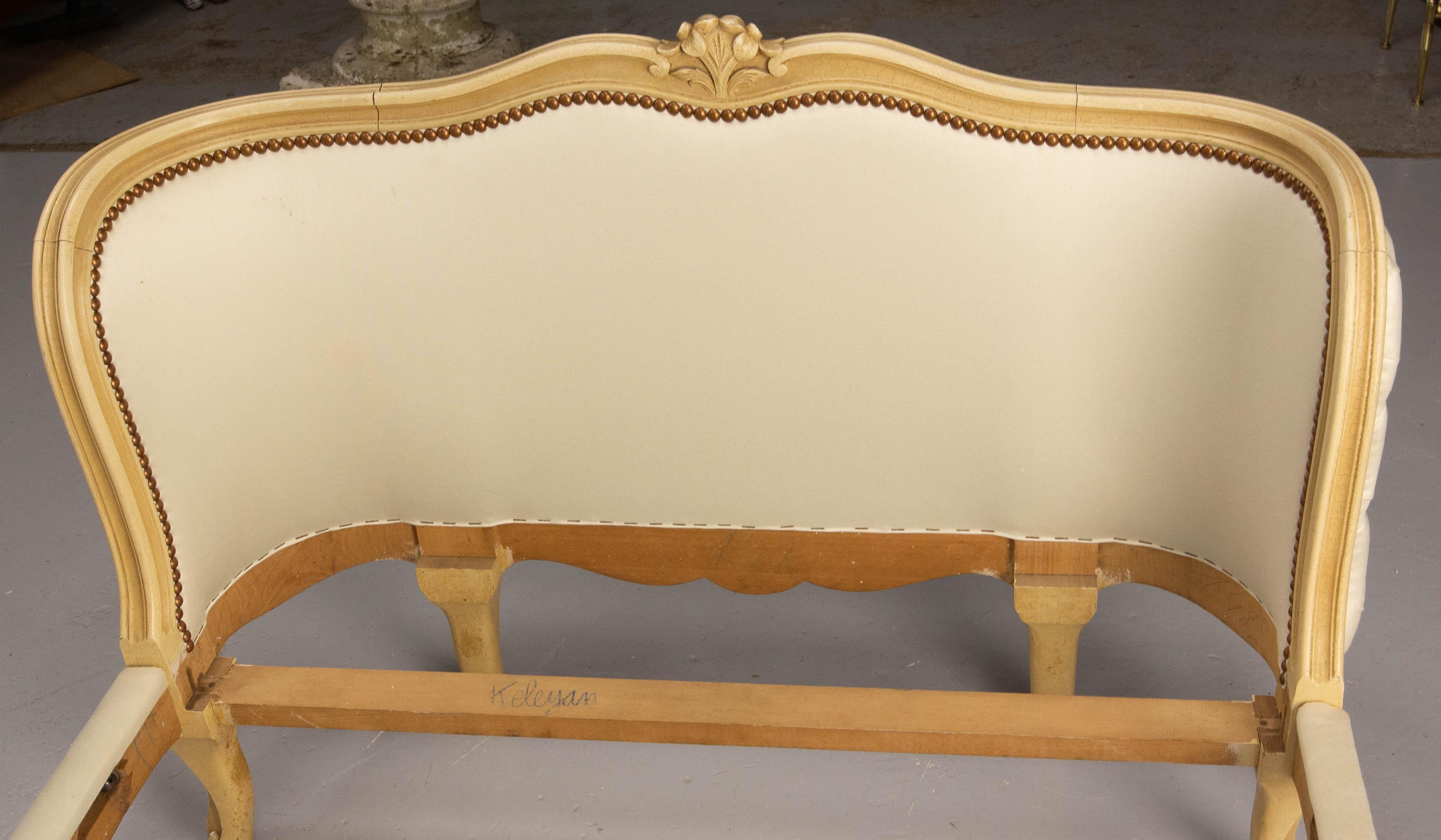 French Padded Louis XV Style Single Bed or Banquette, circa 1900 For Sale 8