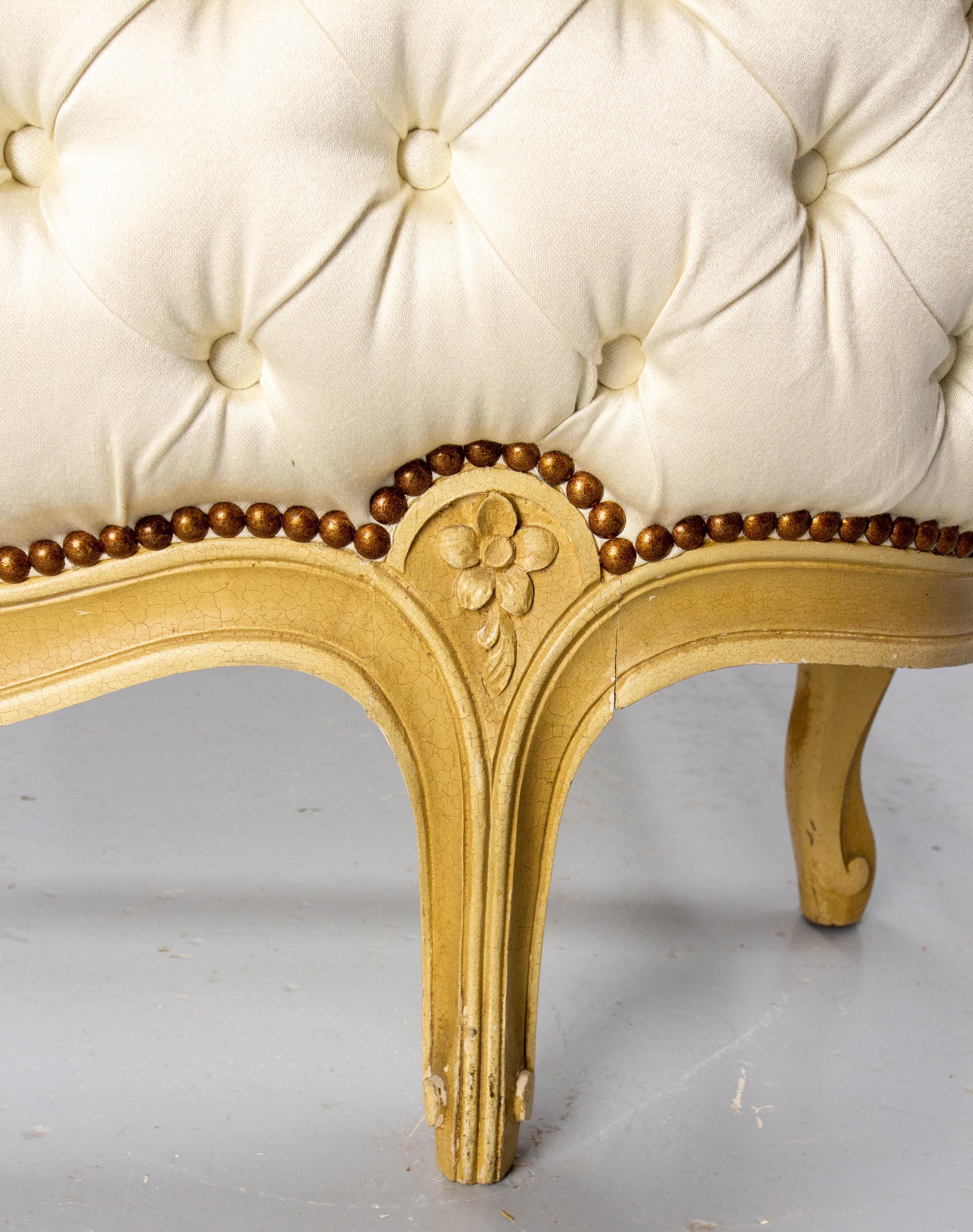 French Padded Louis XV Style Single Bed or Banquette, circa 1900 For Sale 10