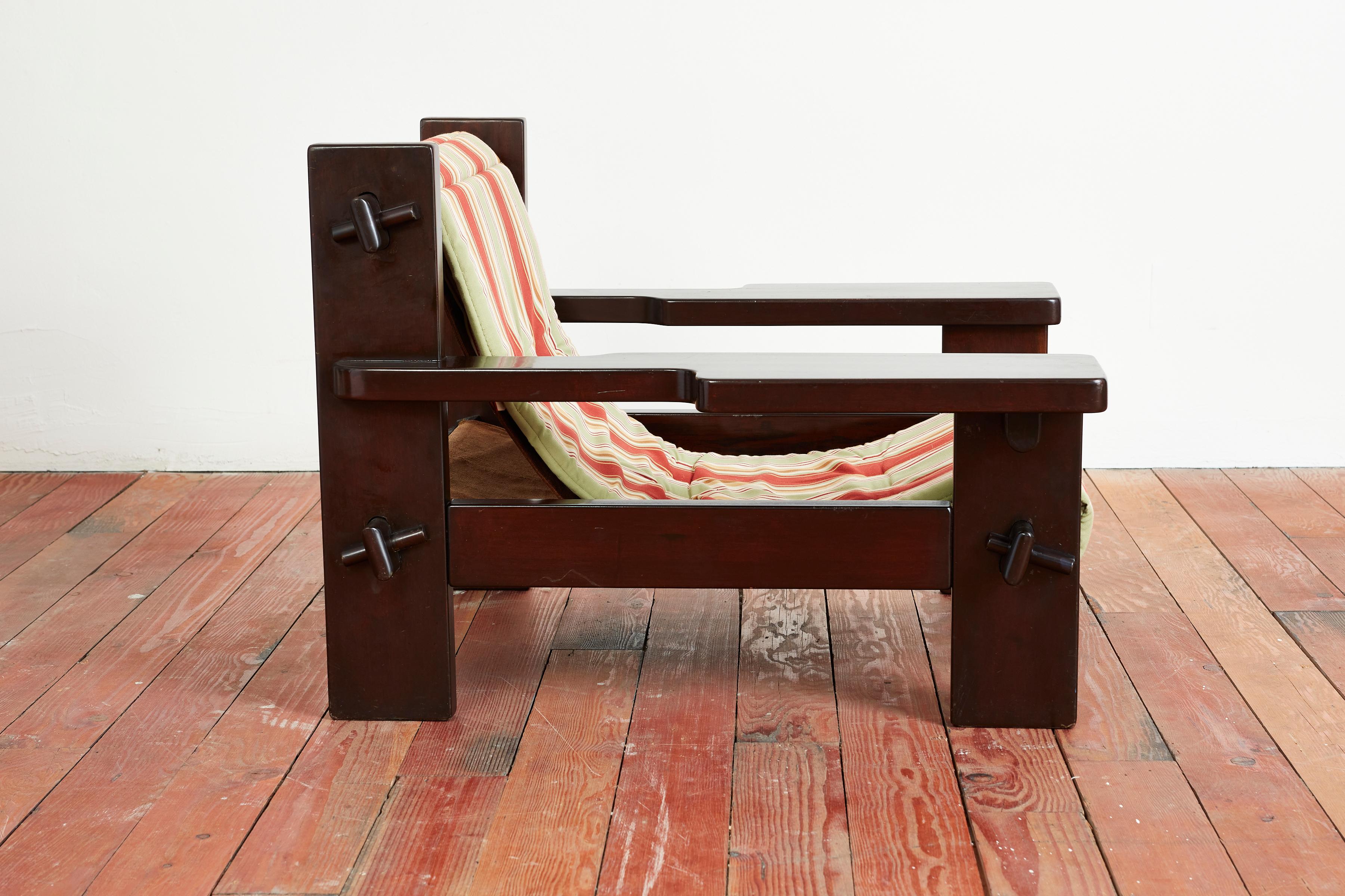 Wood Jean Gillon Paddle Arm Chairs For Sale