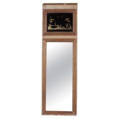 Miroir Trumeau peint et sculpté à la française, XIXe siècle