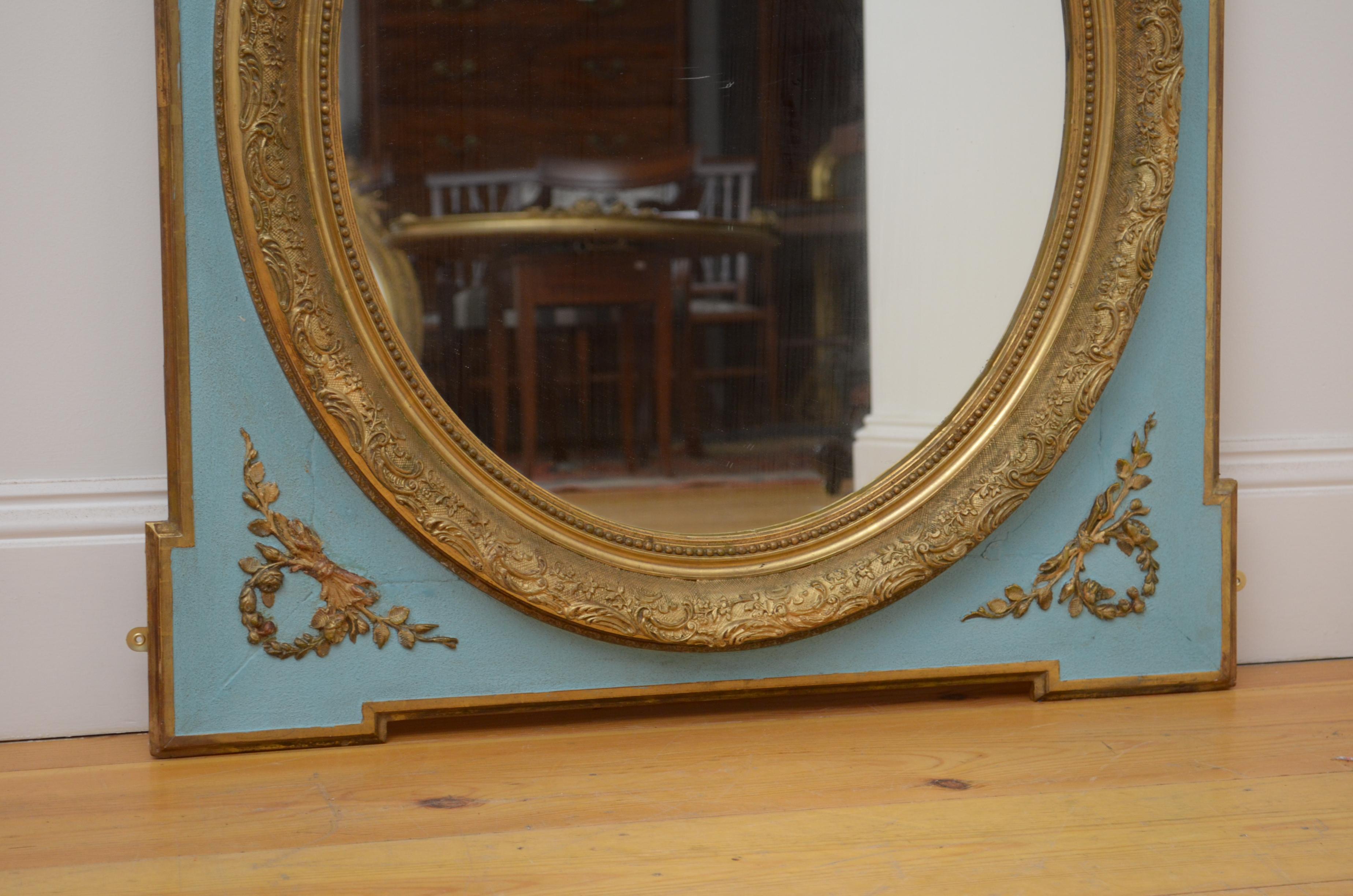 French Painted and Gilded Wall Mirror 4