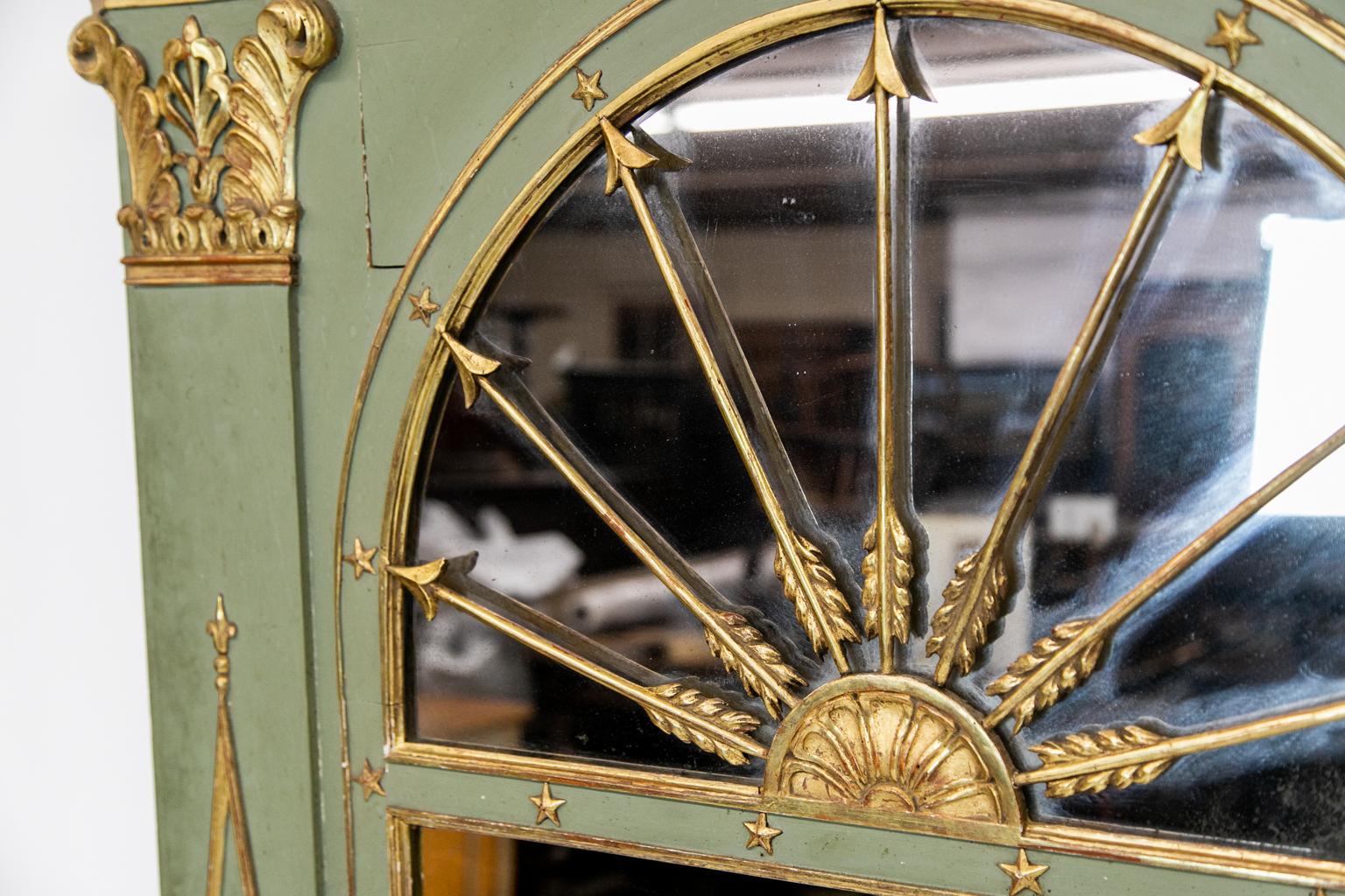 20th Century French Painted and Gilt Mirror