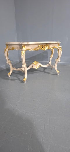 French Painted and Parcel Gilt Console Table