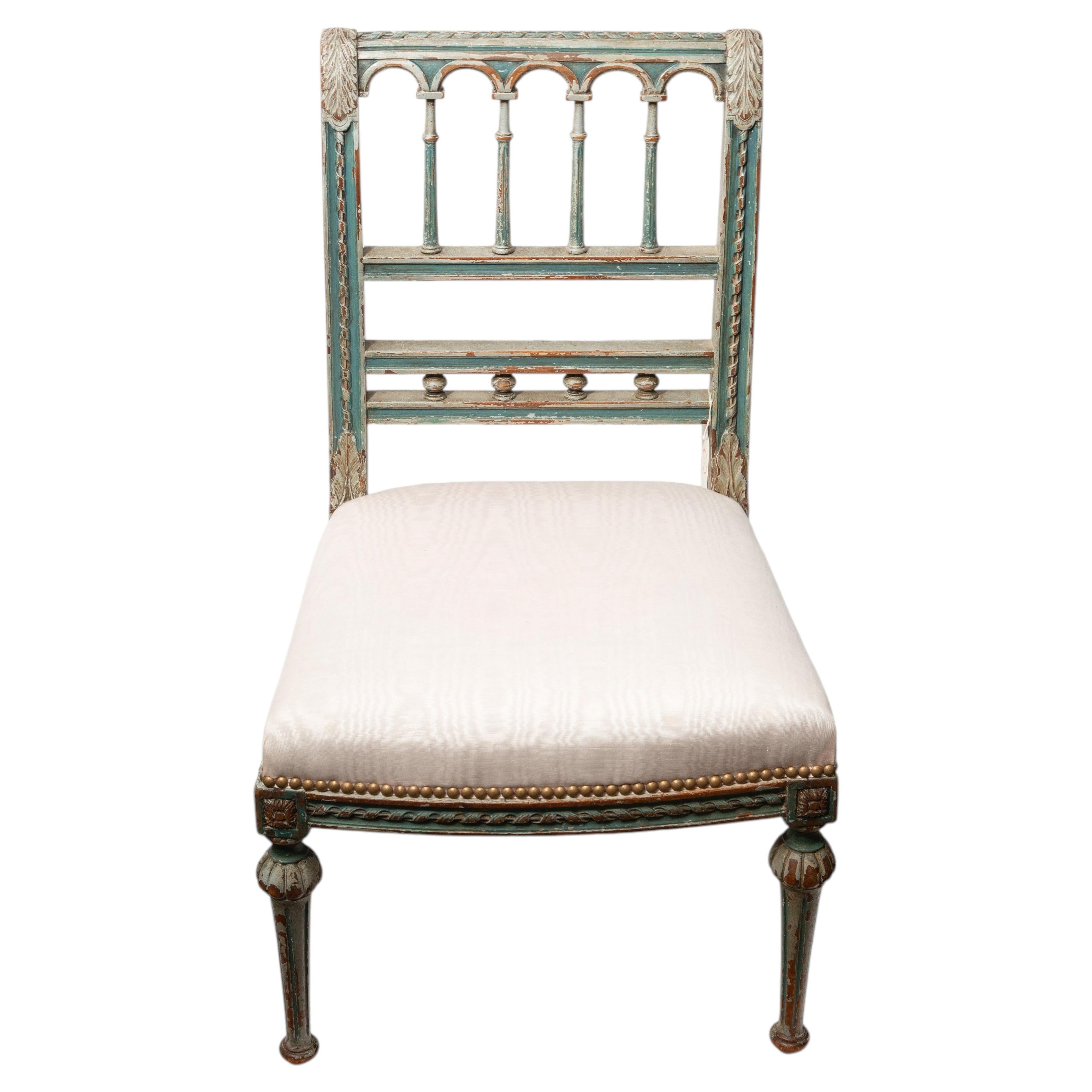 French Painted and Side Chair in the Louis XVI Taste, 19th Century