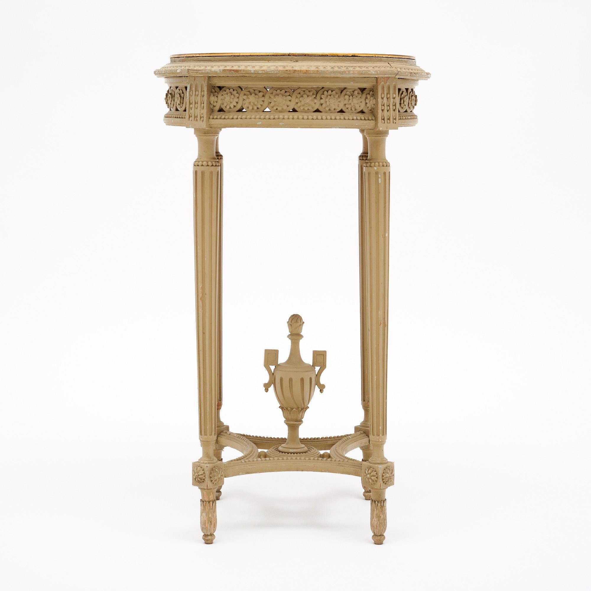 Mirror French Painted Antique Gueridon For Sale