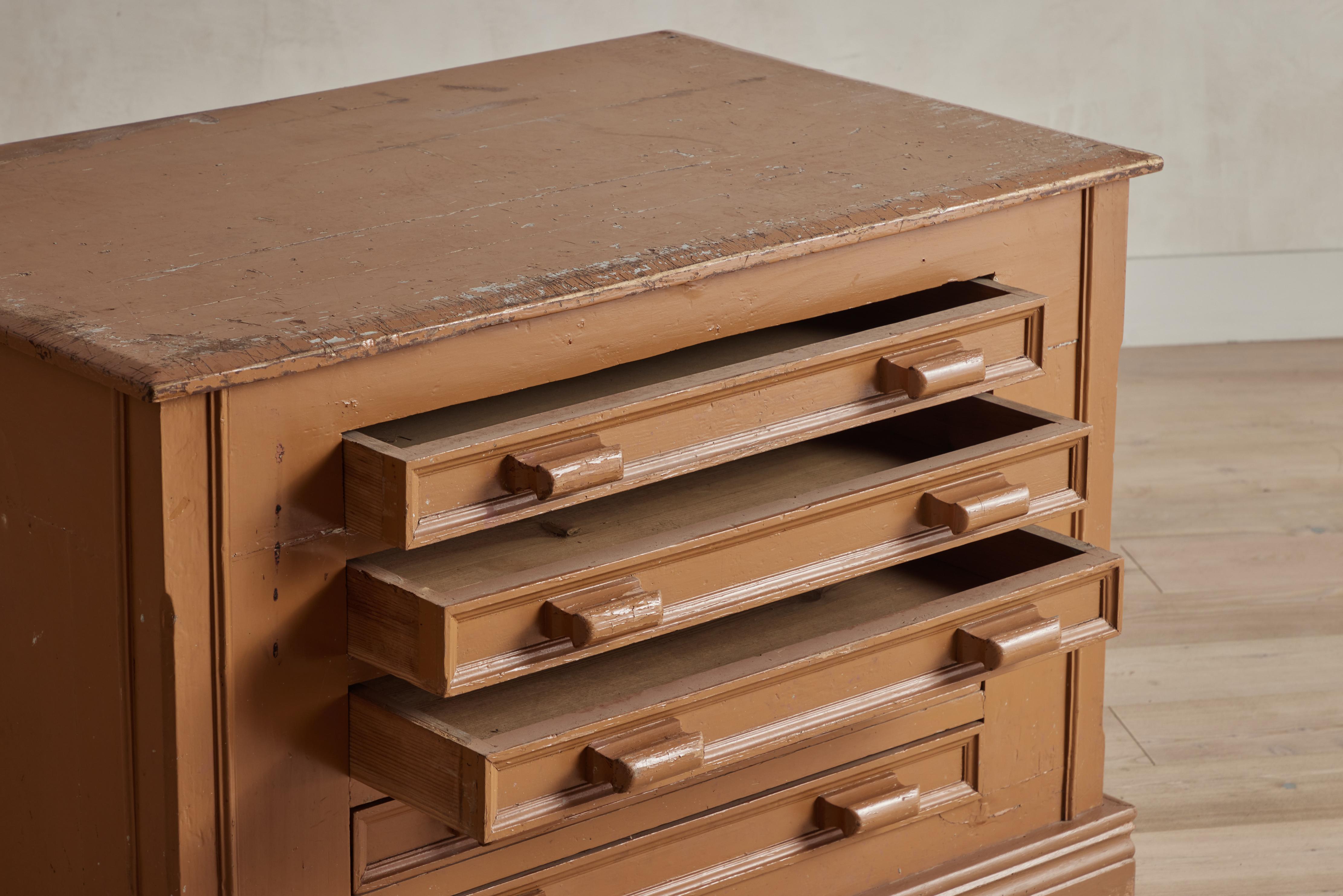 20th Century French Painted Architect Drawers 