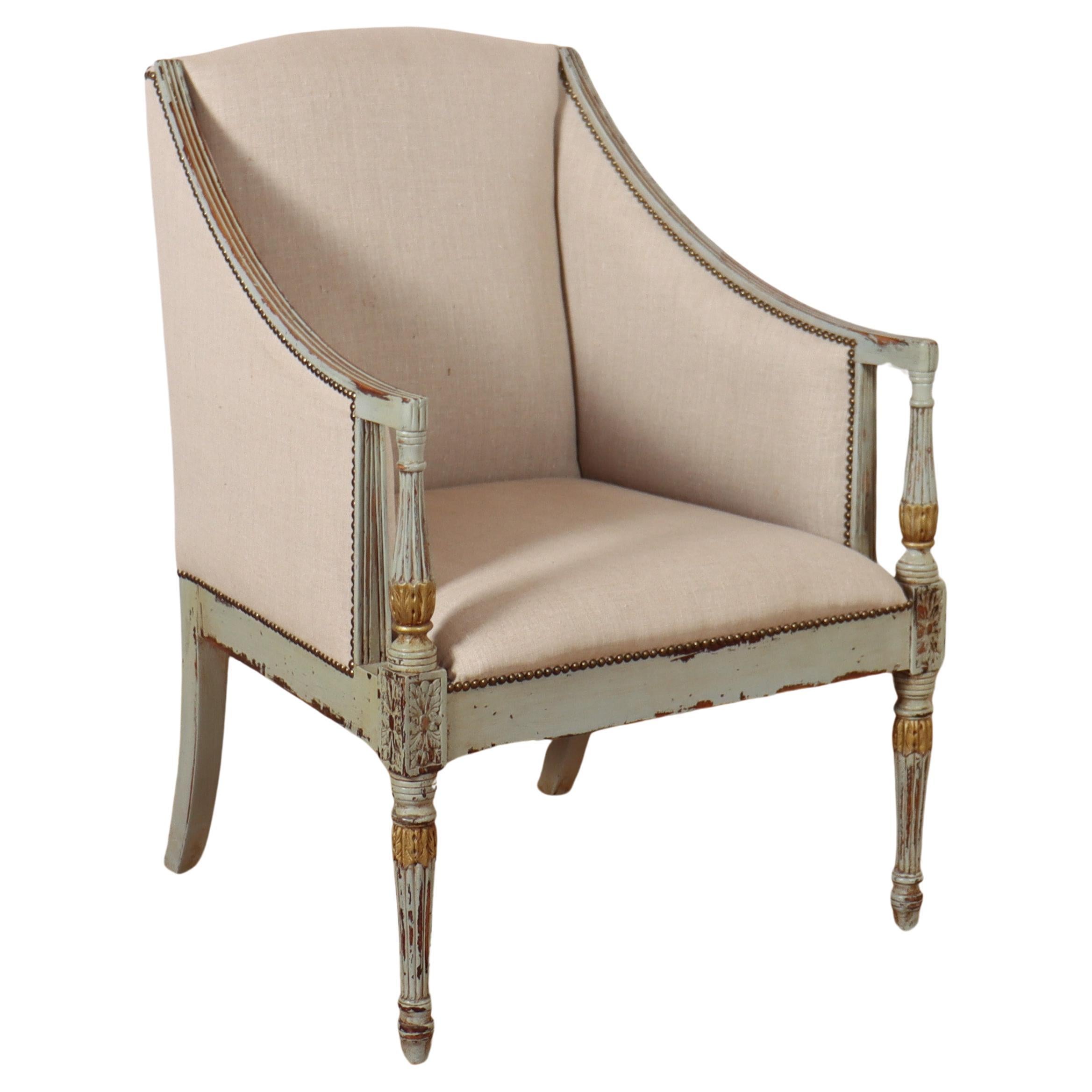 French Painted Armchair For Sale