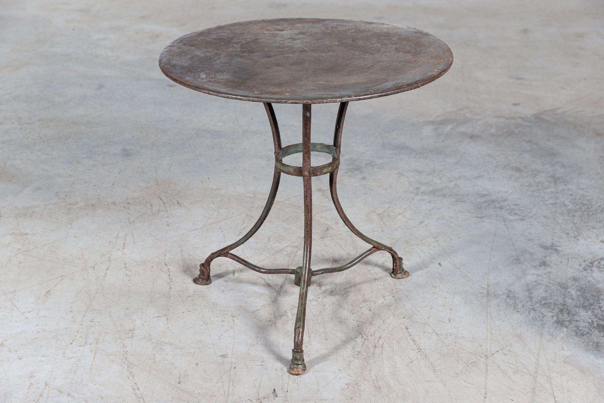French Painted Arras Iron Side Table 1