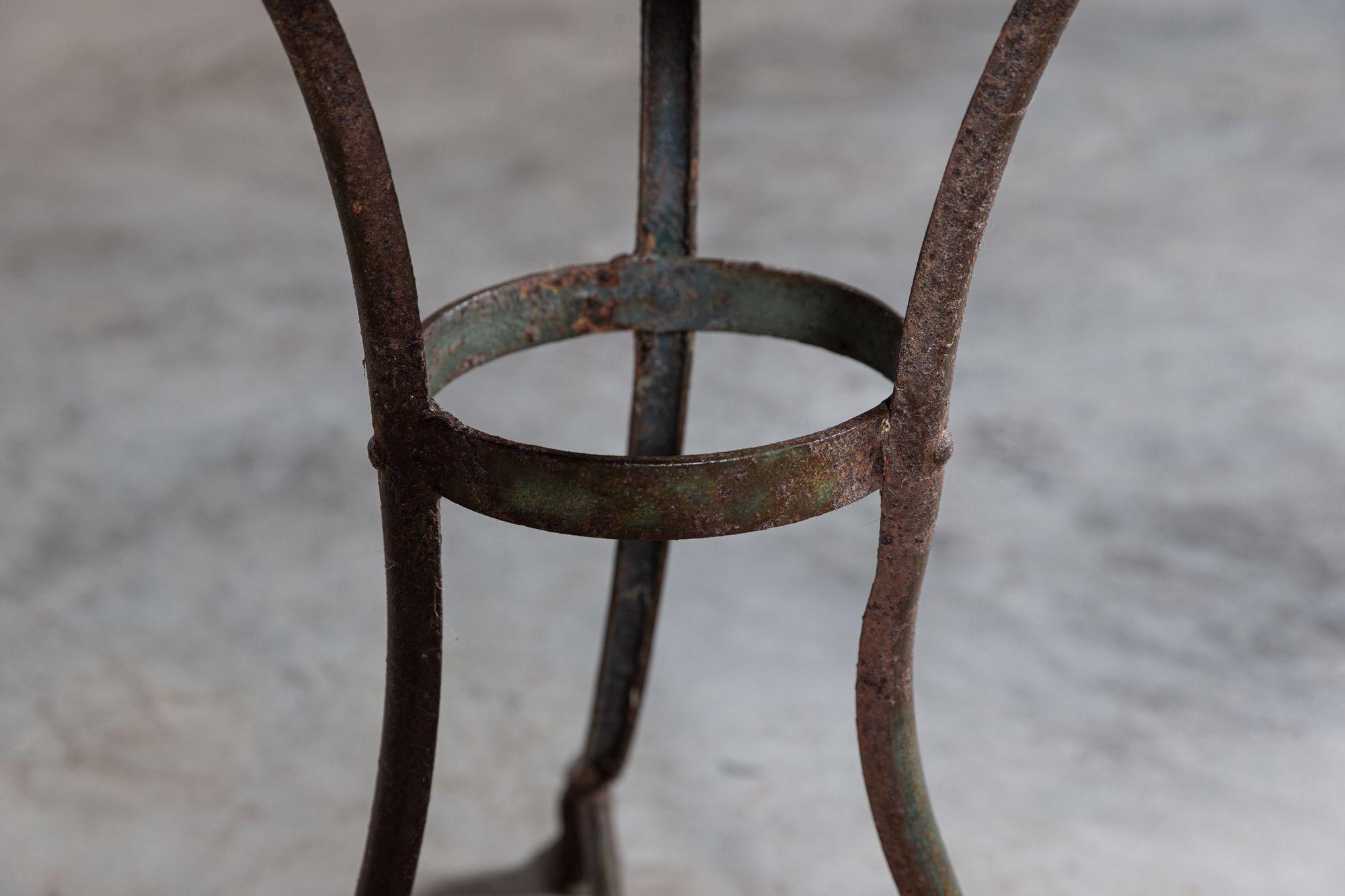 French Painted Arras Iron Side Table 2