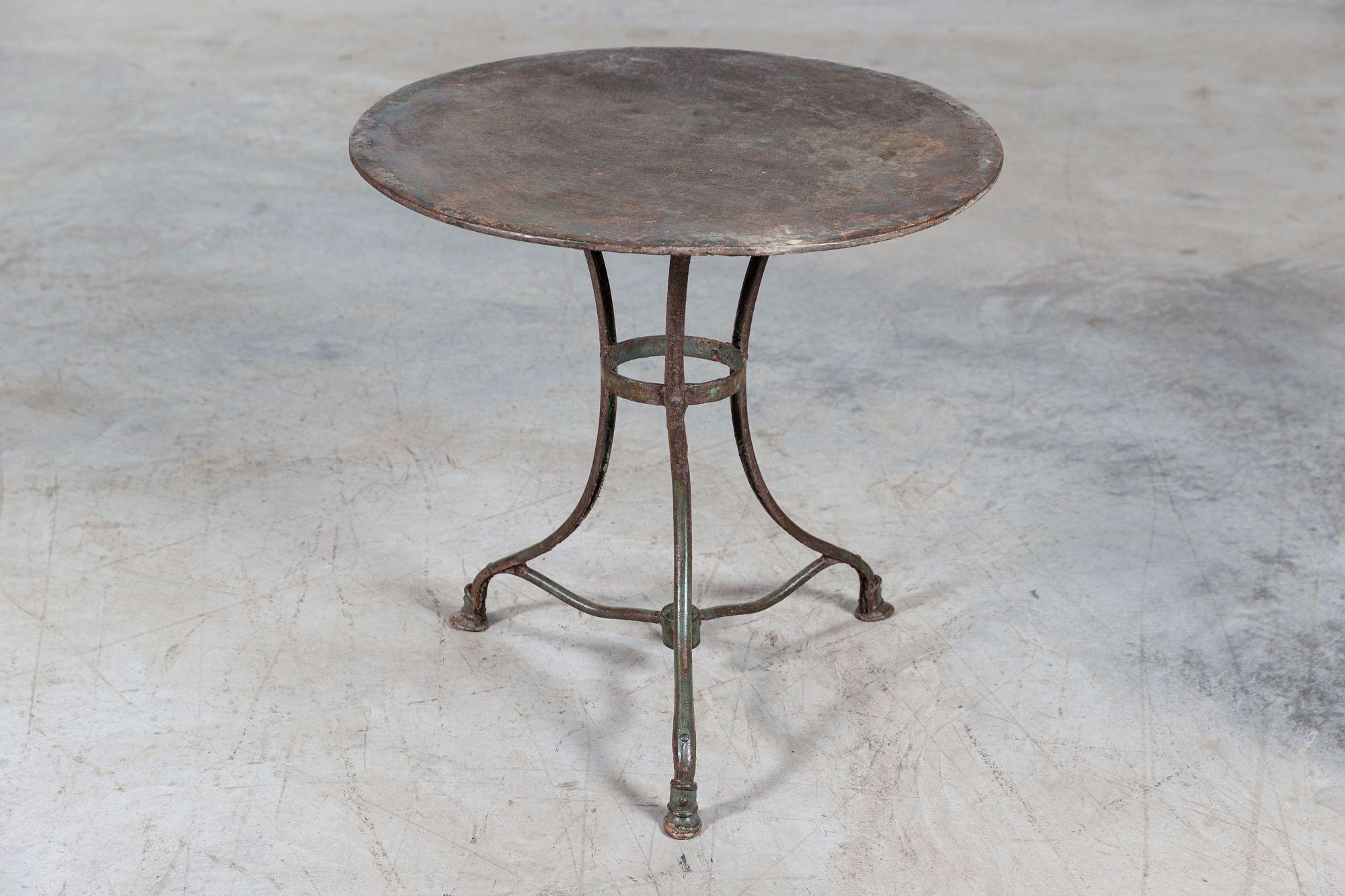 French Painted Arras Iron Side Table 3