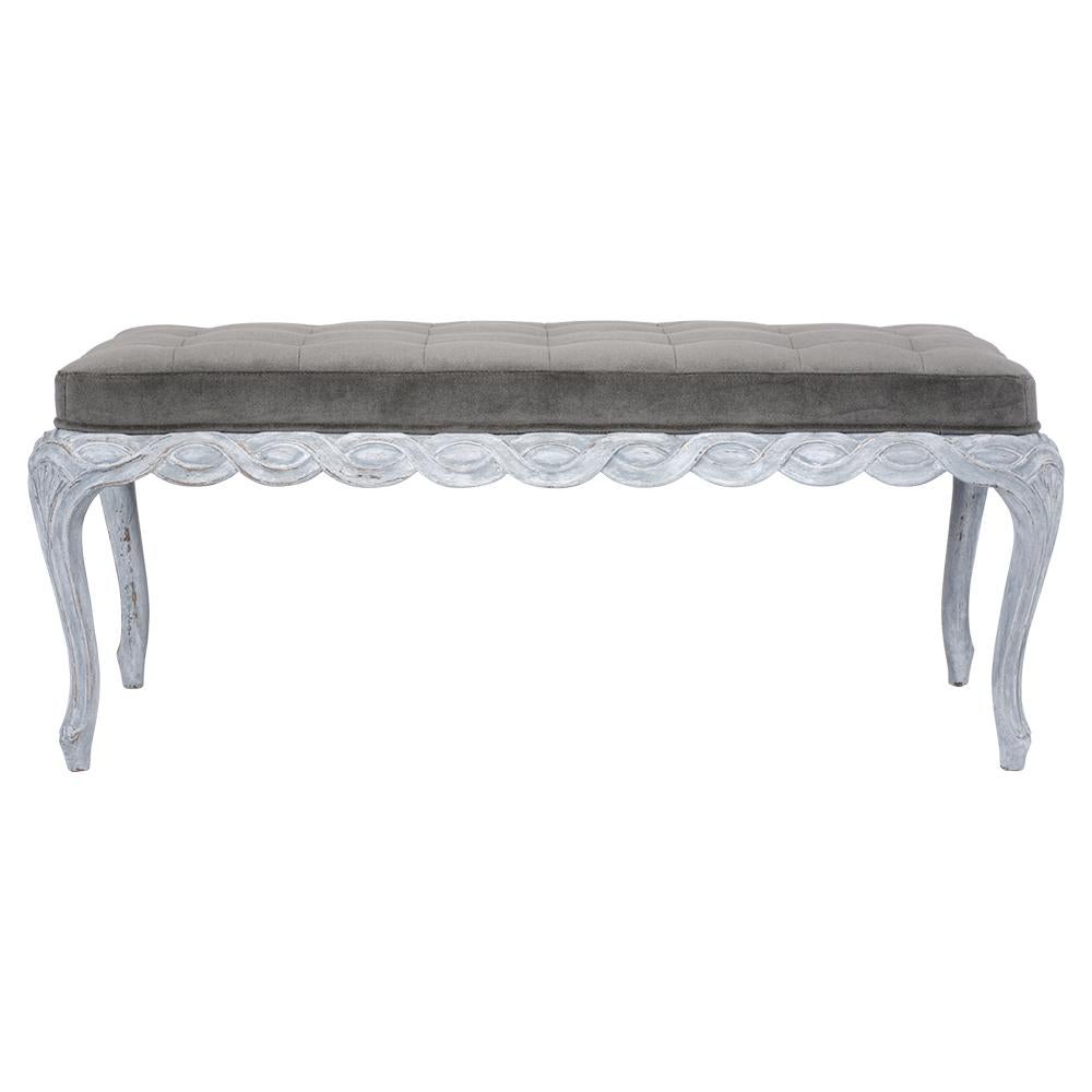 Louis XVI Painted Tufted Bench