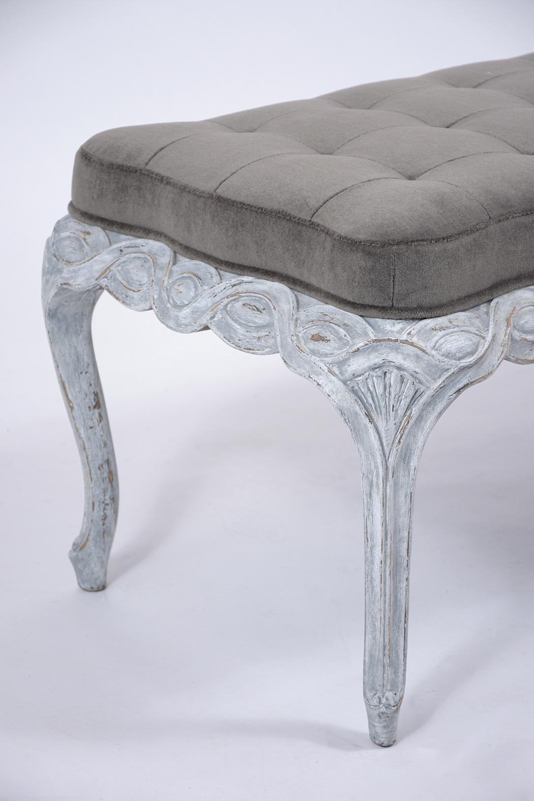 Painted Tufted Bench 1
