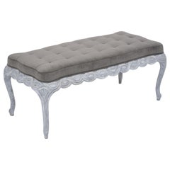 Painted Tufted Bench