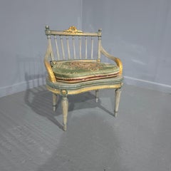 French Painted Bergere Boudoir Chair