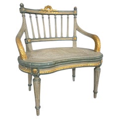 Sedia bergere francese da boudoir dipinta