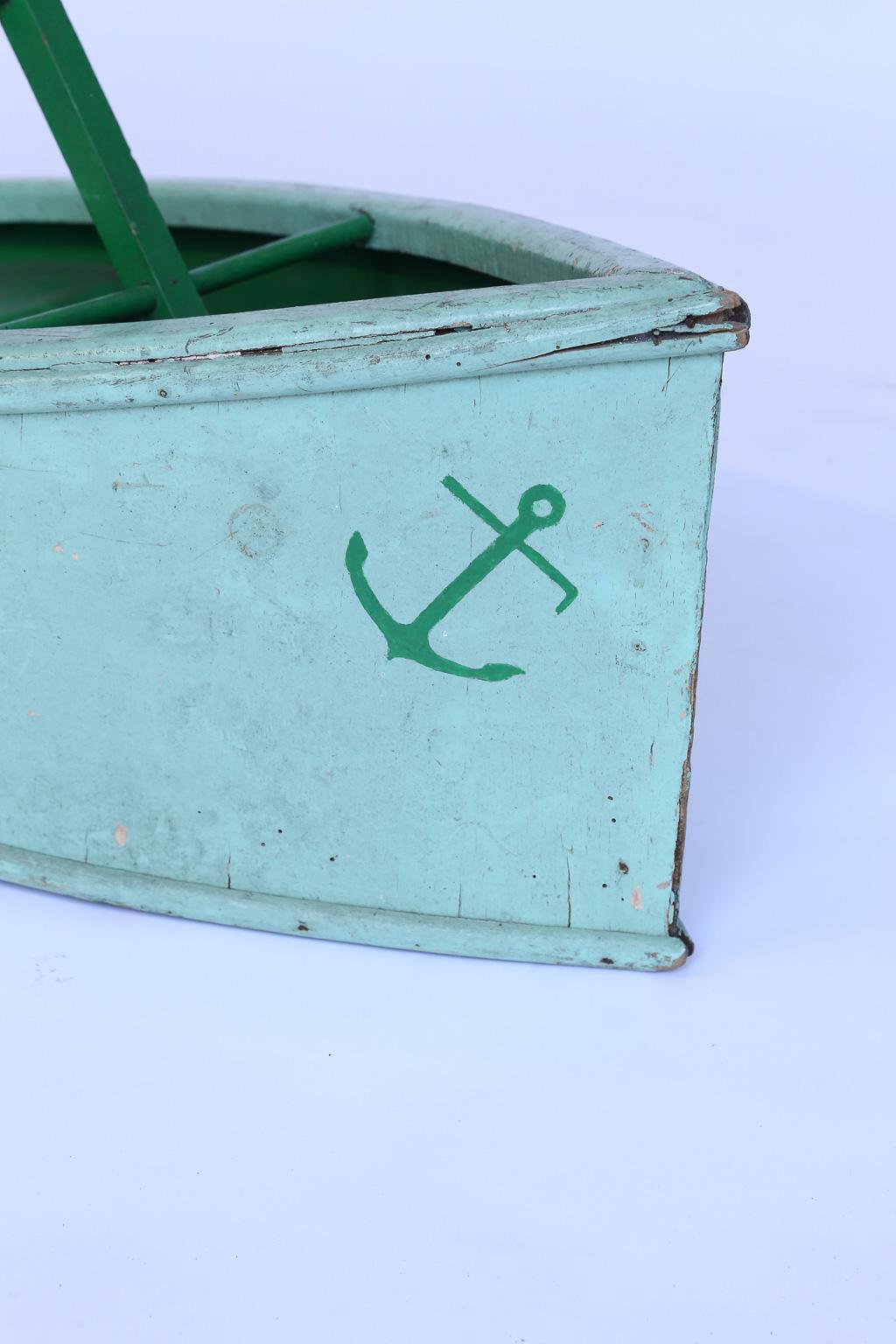 French Painted Boat from a Children's Carousel Ride In Good Condition In Houston, TX