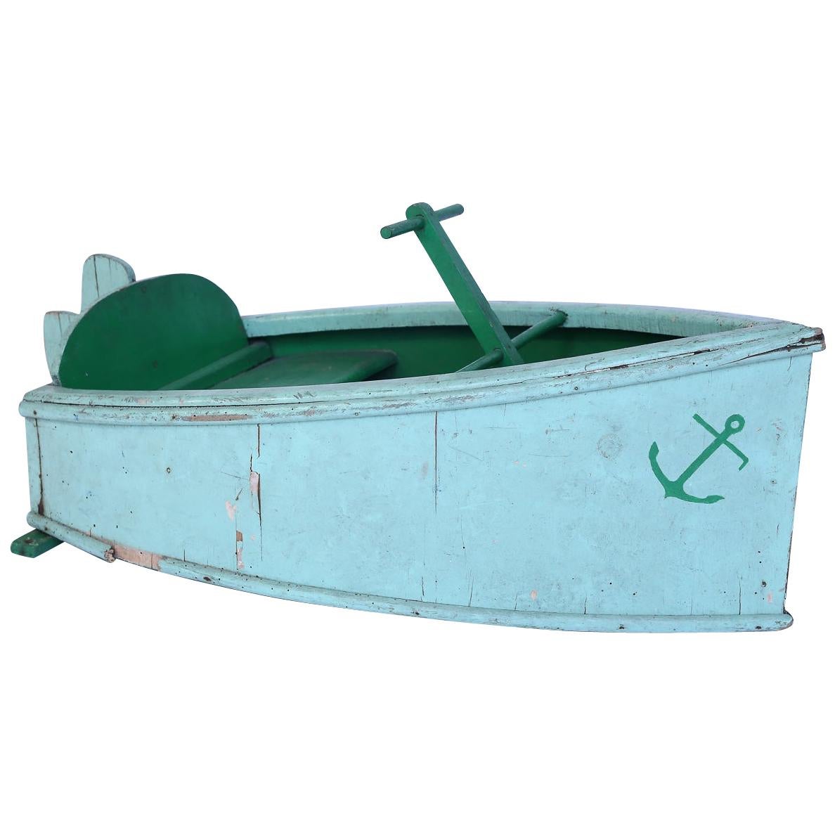 French Painted Boat from a Children's Carousel Ride