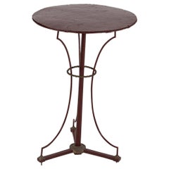 Used French Painted Brass/Bronze & Iron Chess Bistro Table