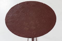 French Painted Brass/Bronze & Iron Chess Bistro Table