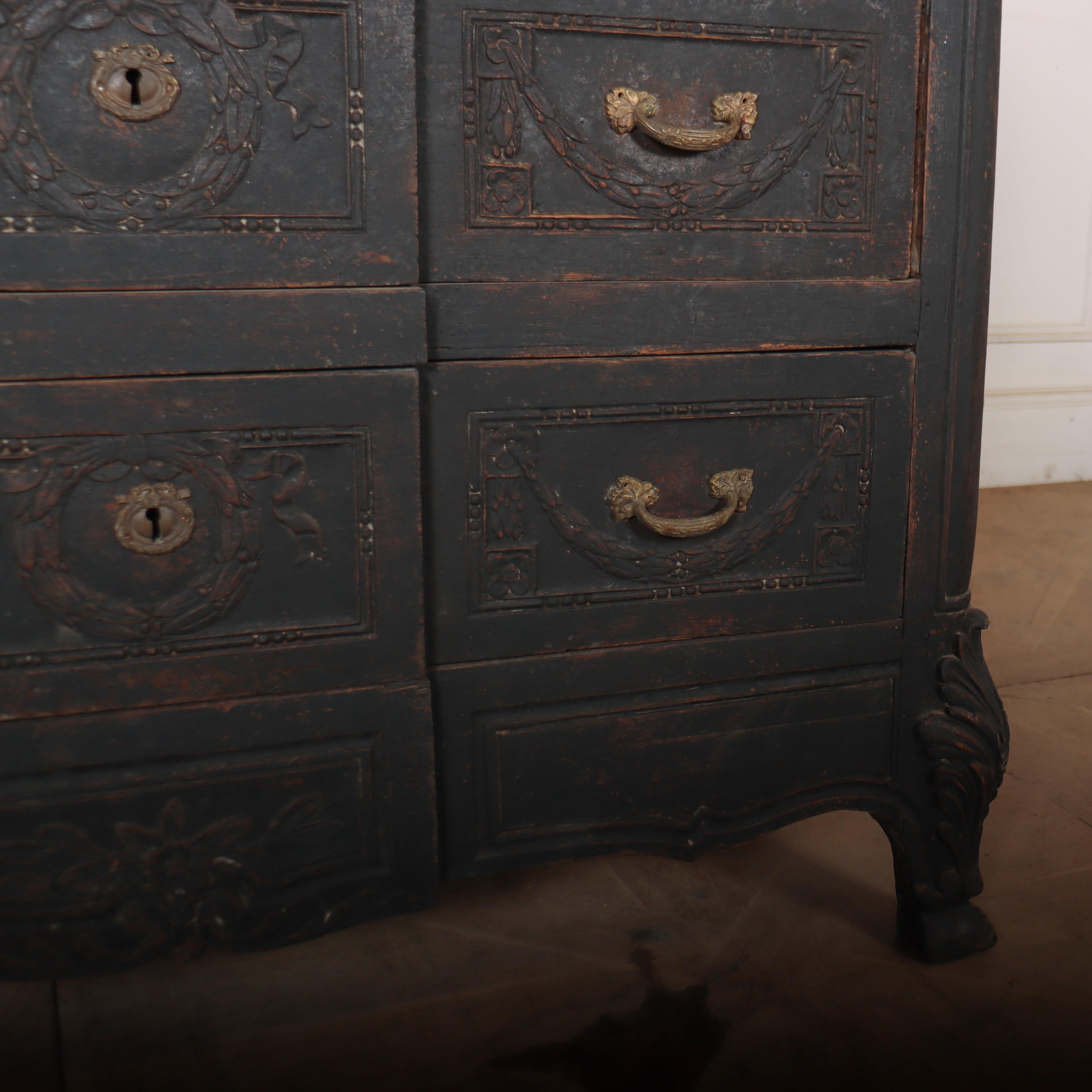 19th Century French Painted Breakfront Commode For Sale