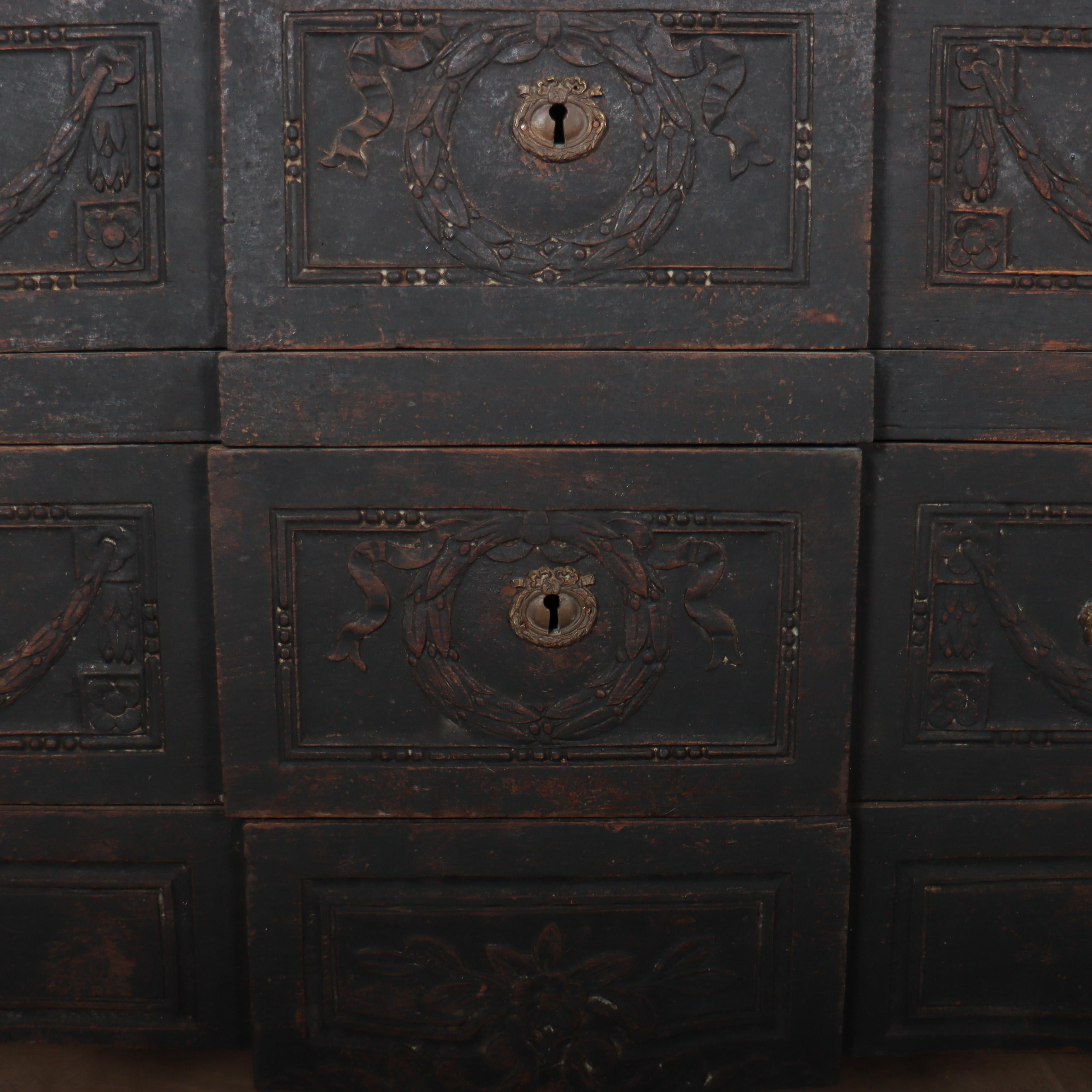 Oak French Painted Breakfront Commode For Sale