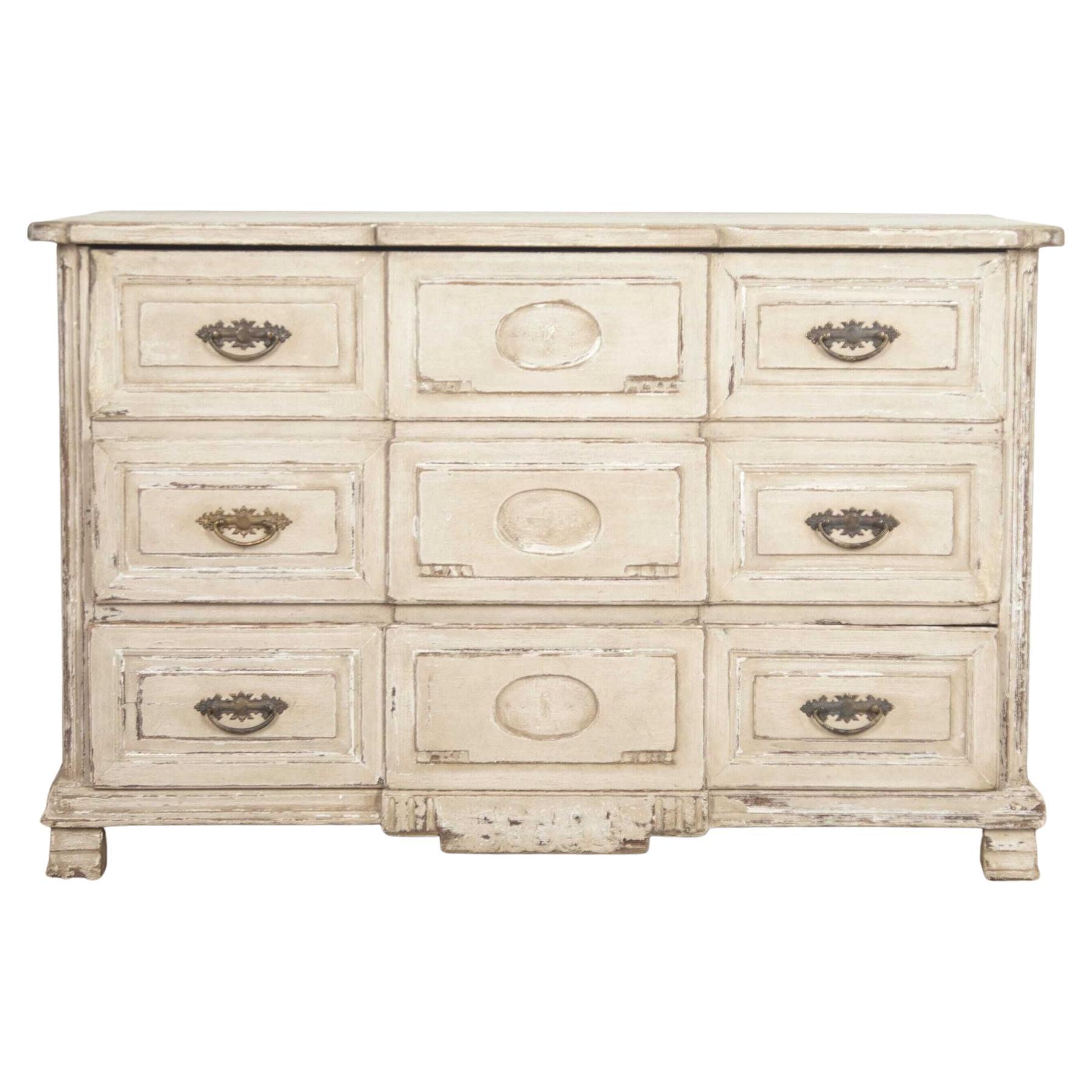 French Painted Breakfront Commode