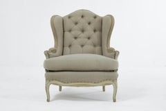 French Painted Button Back Armchair