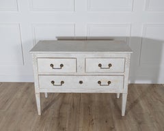 French Painted Chest of Drawers with Brass Pulls, circa 1920