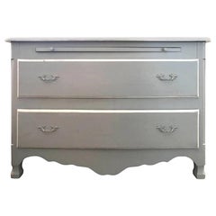 French Painted Chest of Drawers with Slide