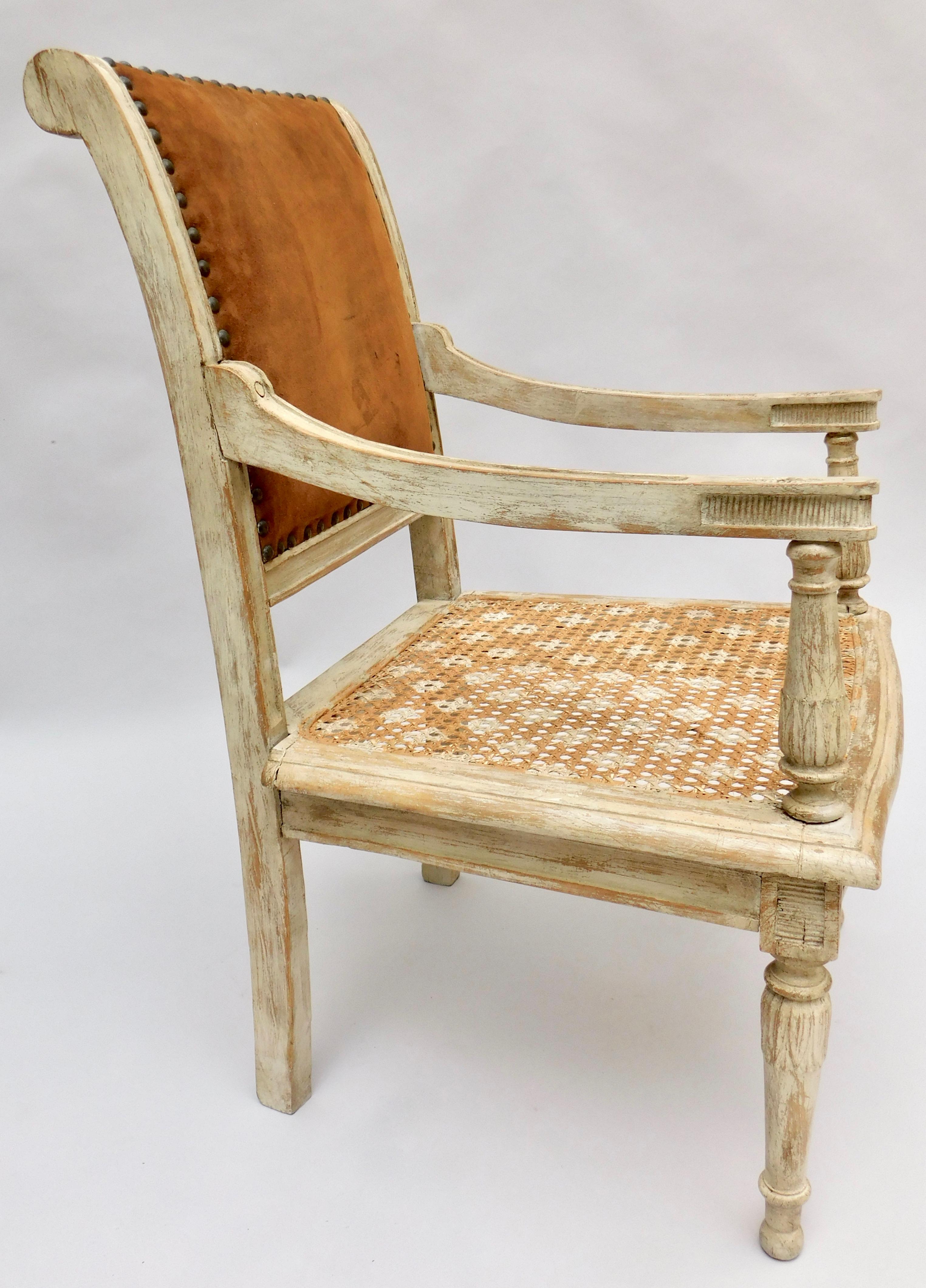 French Painted Children's Directoire Armchair For Sale 1