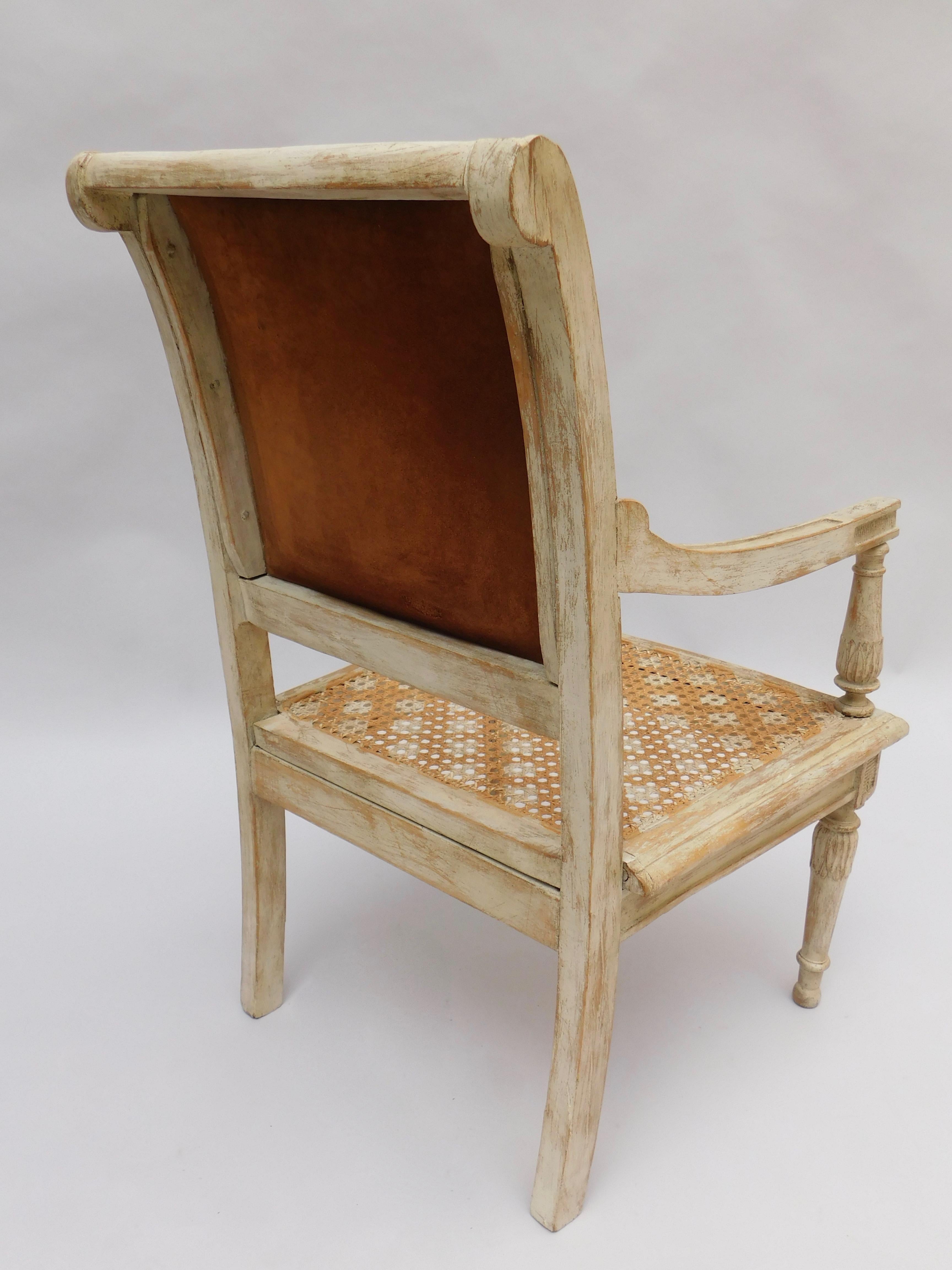 French Painted Children's Directoire Armchair For Sale 2