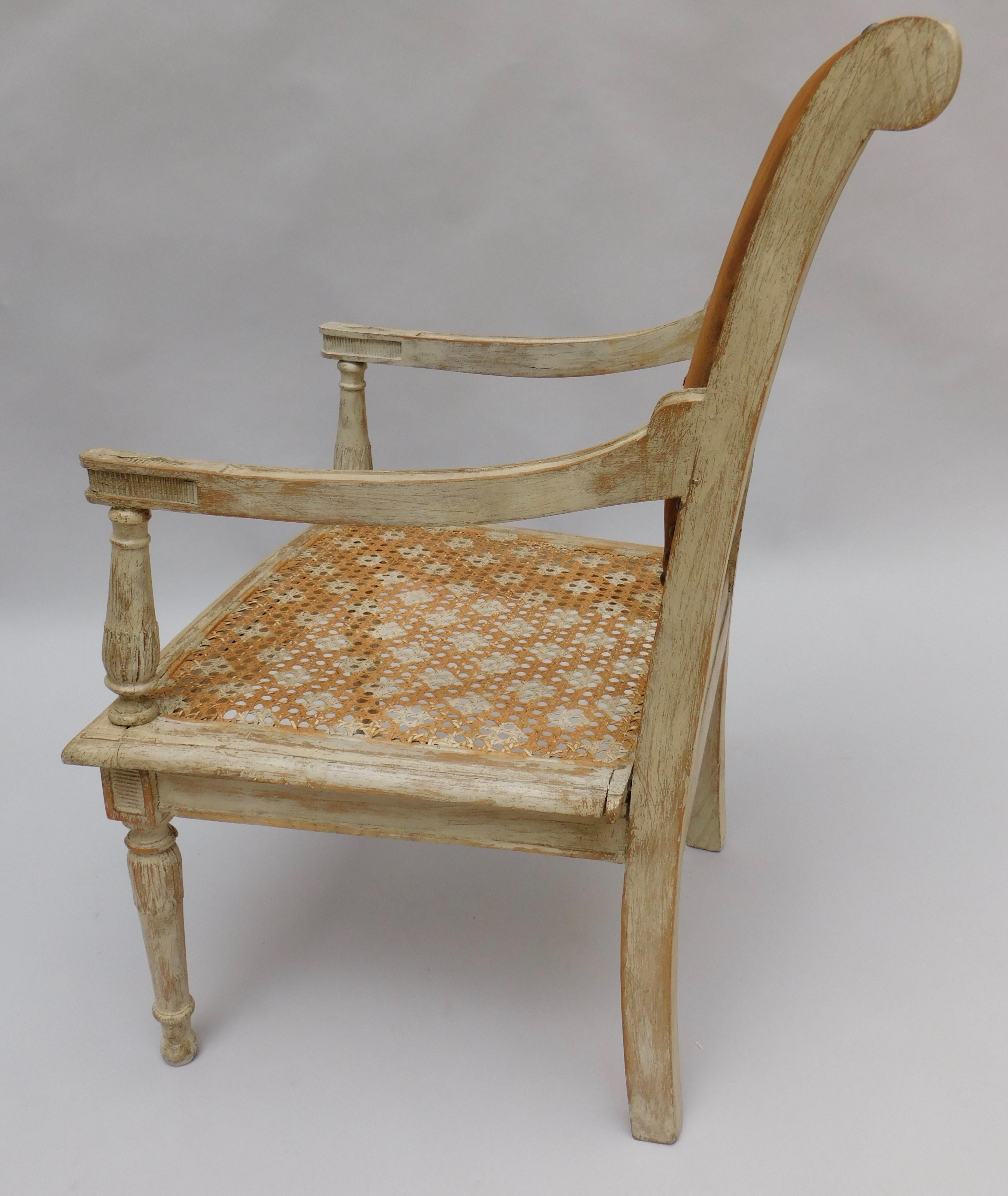 French Painted Children's Directoire Armchair For Sale 4