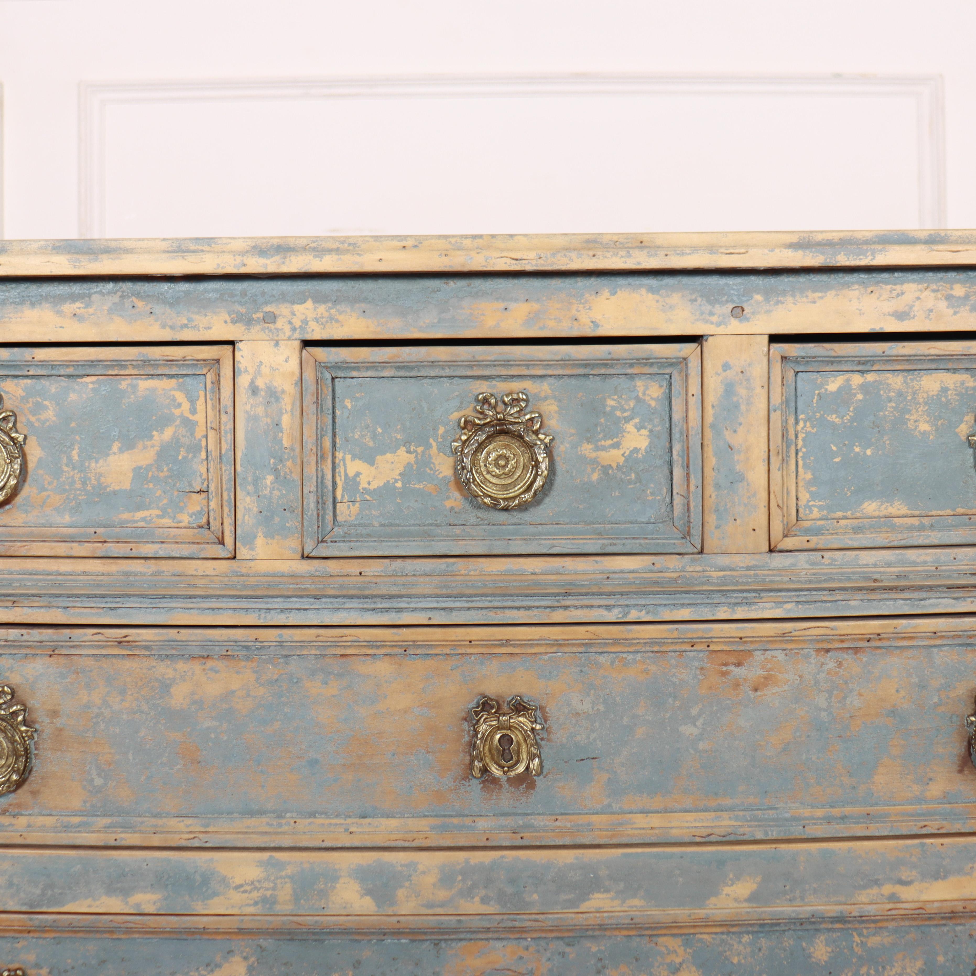 Bleached French Painted Commode For Sale