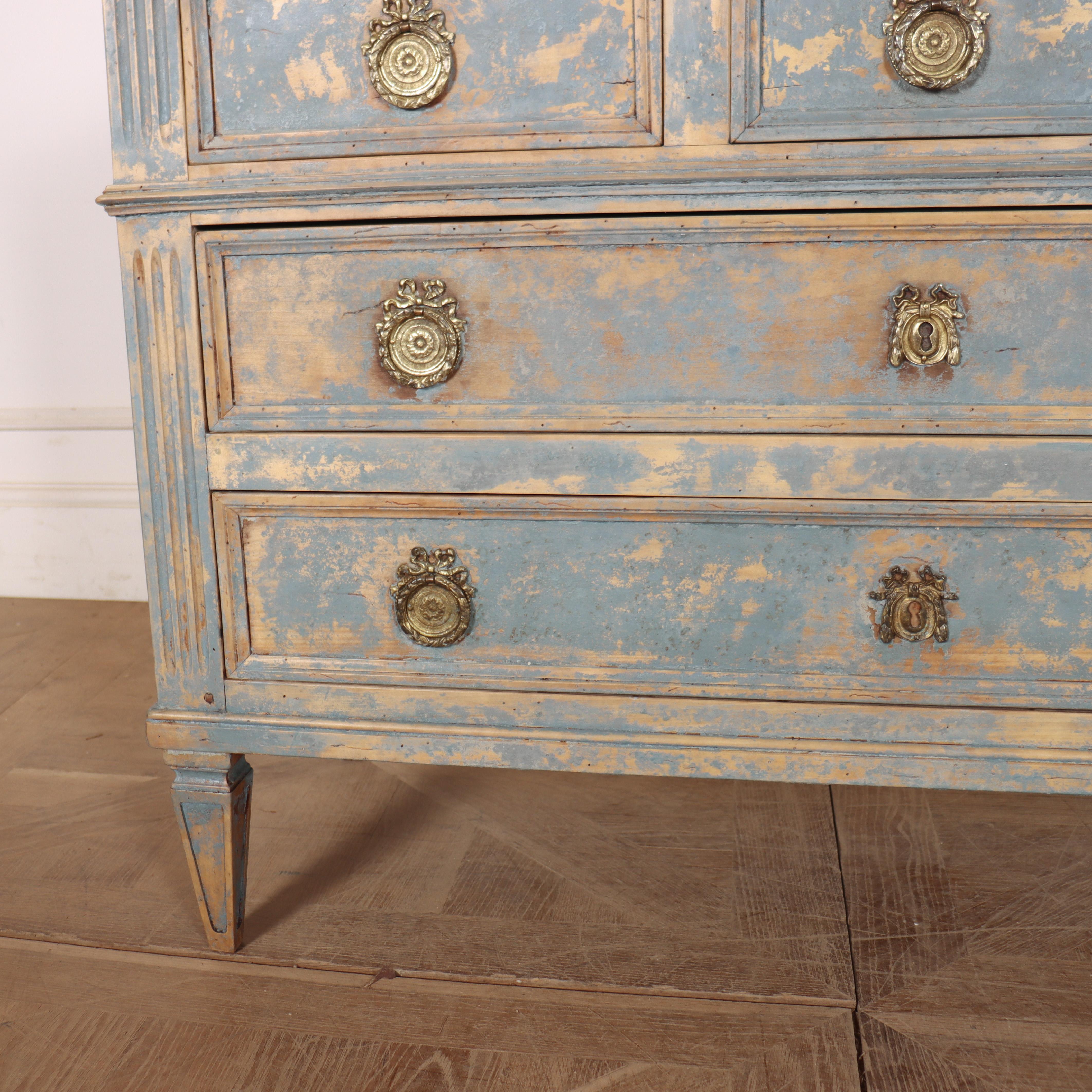 Walnut French Painted Commode For Sale