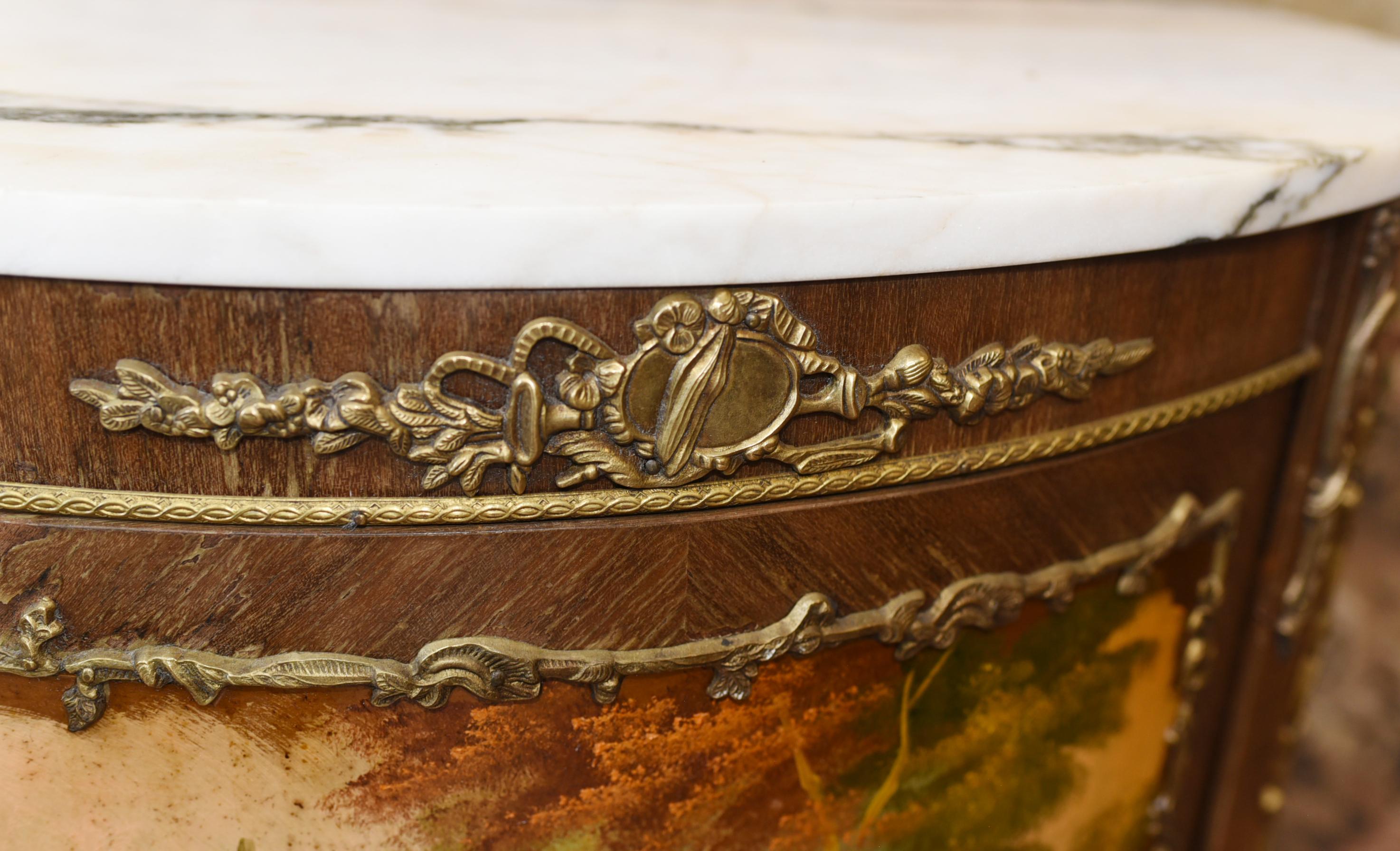 French Painted Commode Vernis Martin Antique Chest, 1920 4