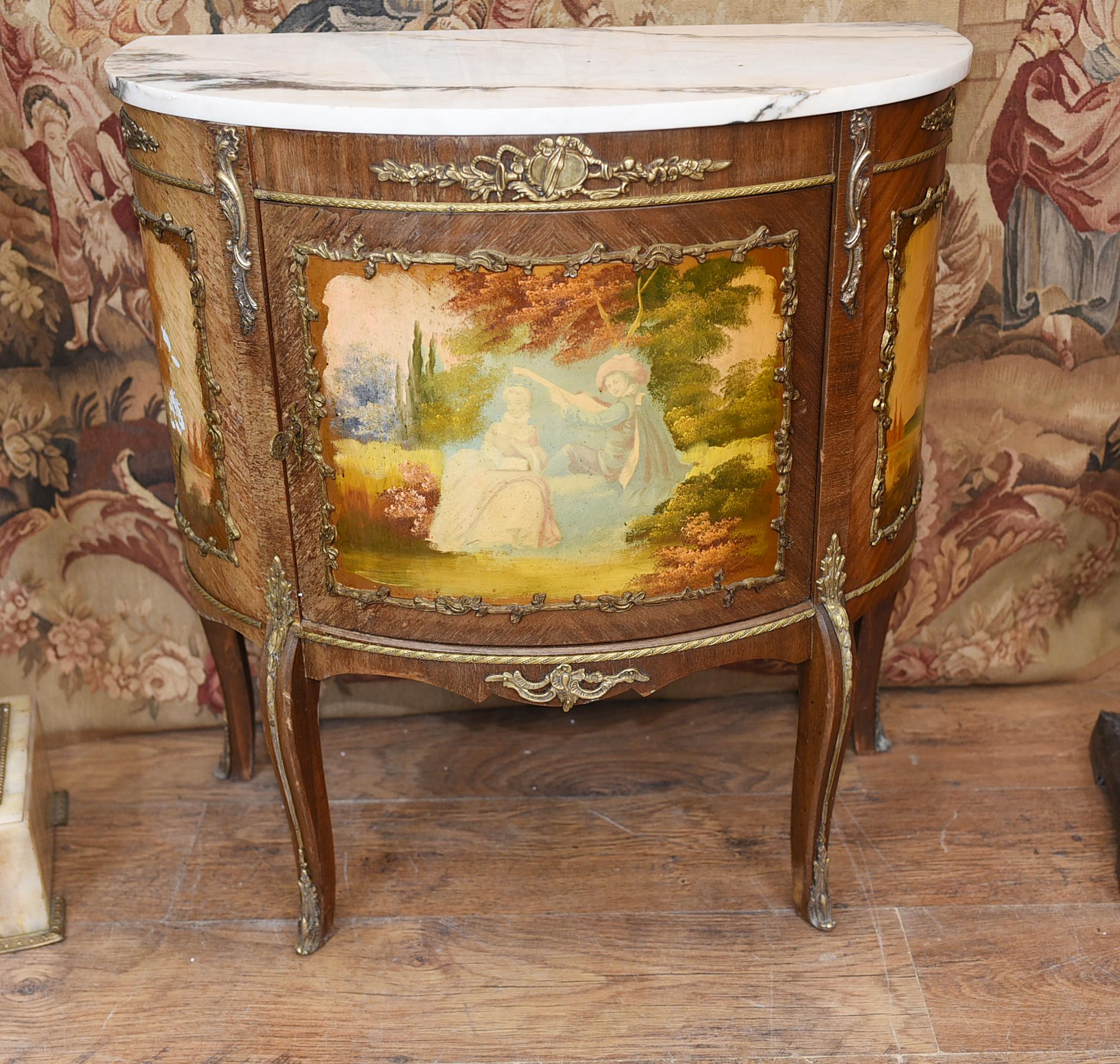 French Painted Commode Vernis Martin Antique Chest, 1920 In Good Condition In Potters Bar, GB
