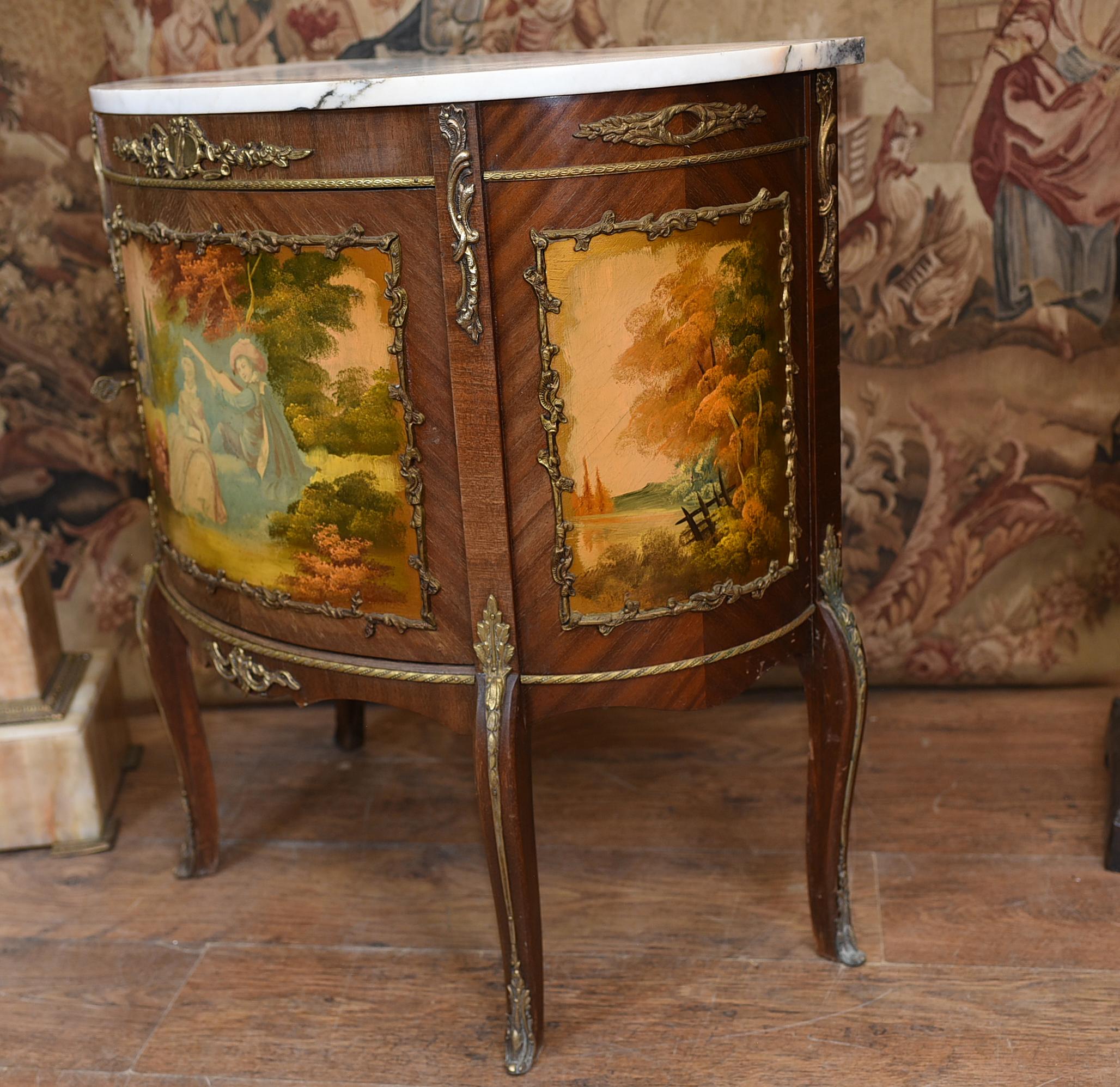 French Painted Commode Vernis Martin Antique Chest, 1920 2