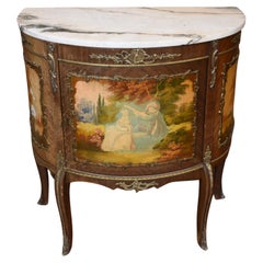 French Painted Commode Vernis Martin Antique Chest, 1920