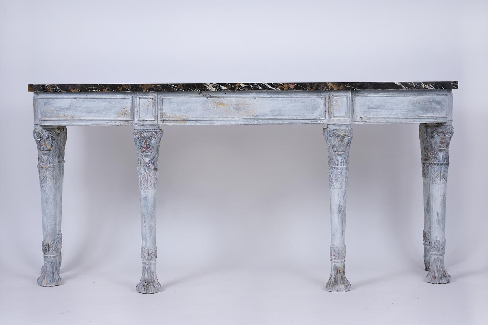 Empire French Painted Marble Console