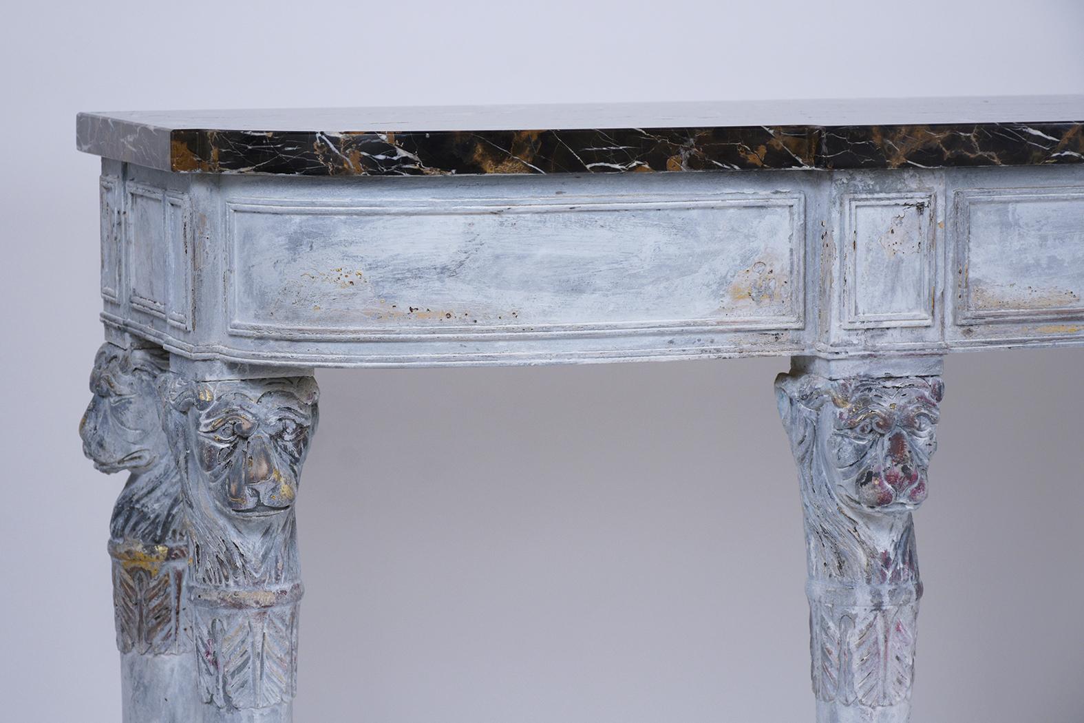 Mid-20th Century French Painted Marble Console